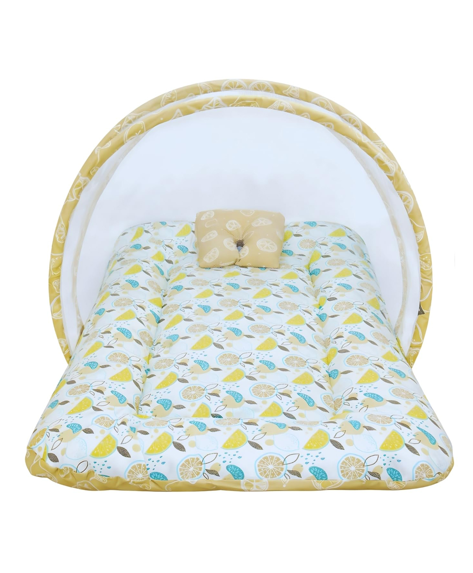 Toddylon Baby Bed For New Born Baby Mattress with Mosquito Net - Orange-picture-18