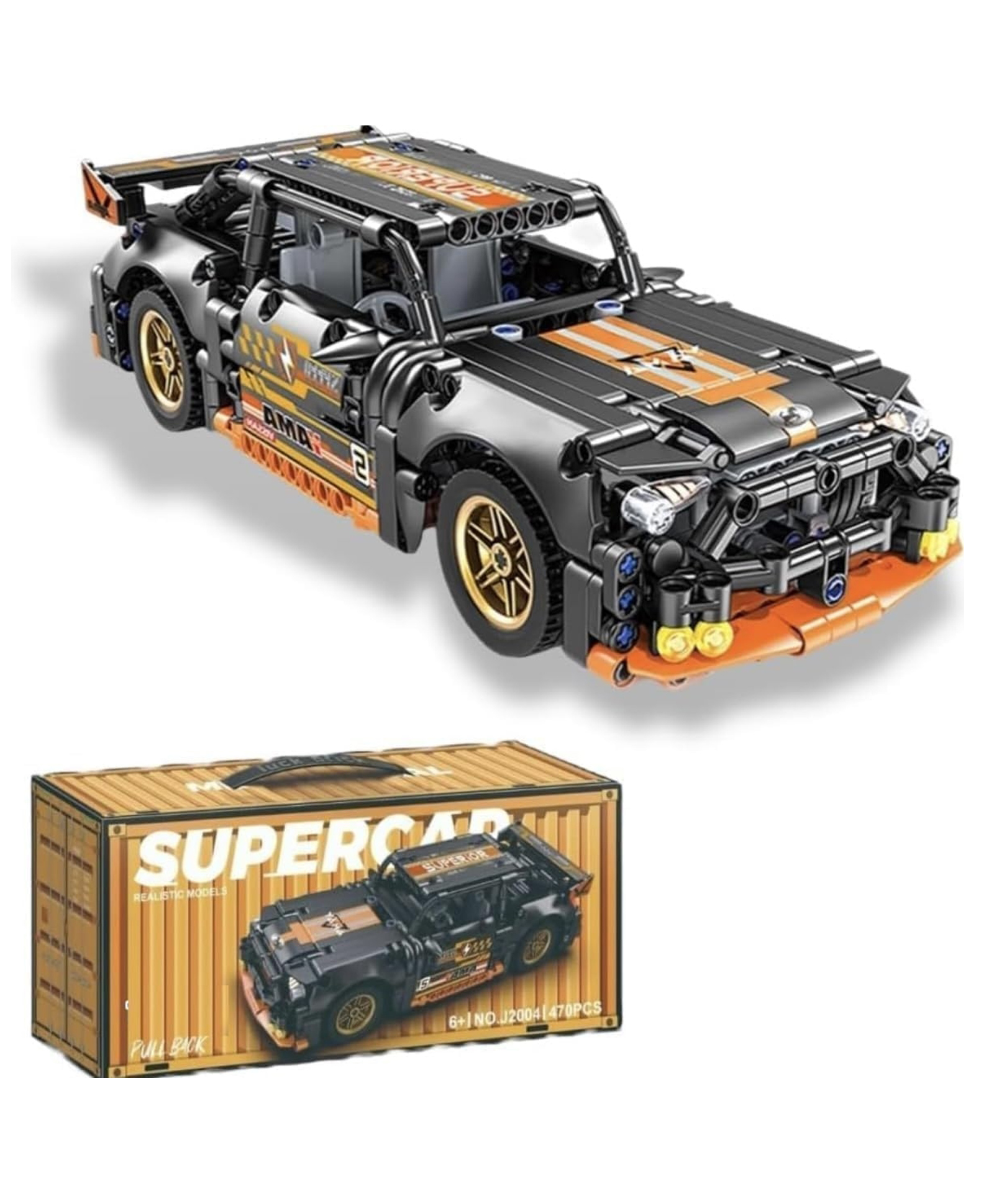 Elecart 1:18 Scale Racing Car Building Block Set (470 PCS) Pull Back DIY Supercar Model | Compatible Bricks Sports Car Toy for Kids & Adults | STEM Assembly Kit for Collectors & Racing Lovers-picture-25