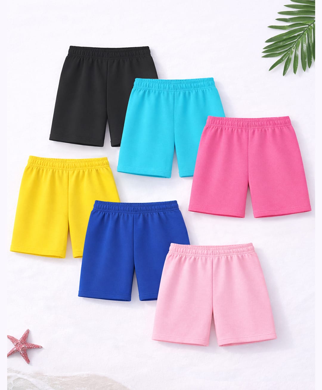 Trampoline Cotton Blend Knit Pack Of 6 Solid Shorts - Multi Colour-picture-11