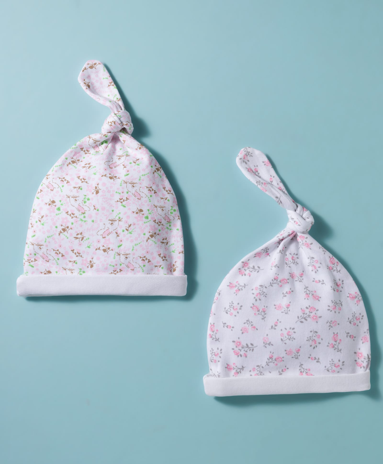 Babyhug 100% Cotton Interlock Knit Cap With Animal Print Pack of 2 White- Diameter 16 cm-image-35