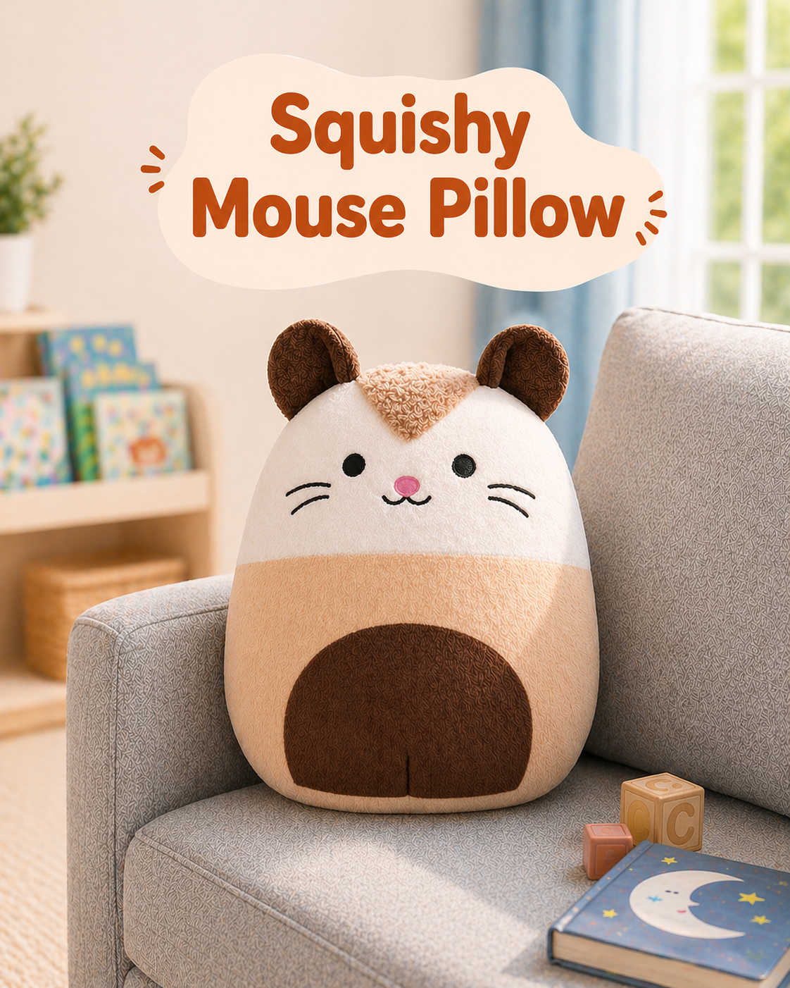 Babyhug Squishy Mouse Plush Pillow Ultra-Soft Cuddly Cushion Snuggle Toy for Sleep & Play Gentle Plush Fabric Lightweight & Huggable Comfort Toy for Kids & Toddlers Car & Nursery Decor 3 Years+.-image-47