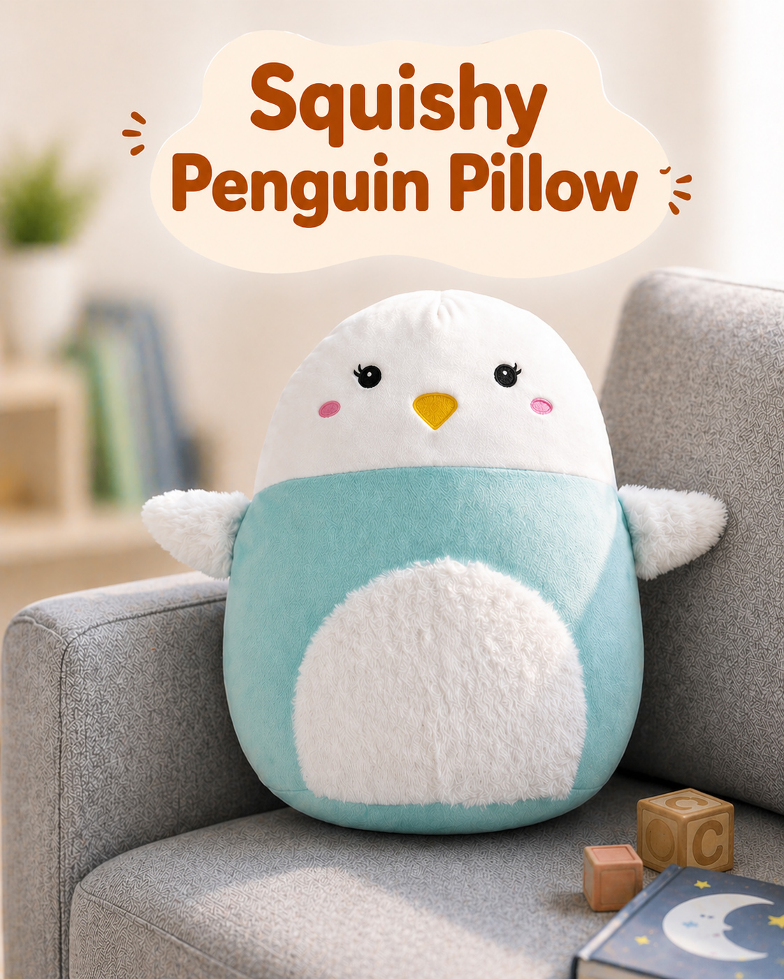 Babyhug Squishy Penguin Plush Pillow Ultra-Soft Cuddly Cushion Snuggle Toy for Sleep & Play Gentle Plush Fabric Lightweight & Huggable Comfort Toy for Kids & Toddlers Car & Nursery Decor 3 Years+.-image-24