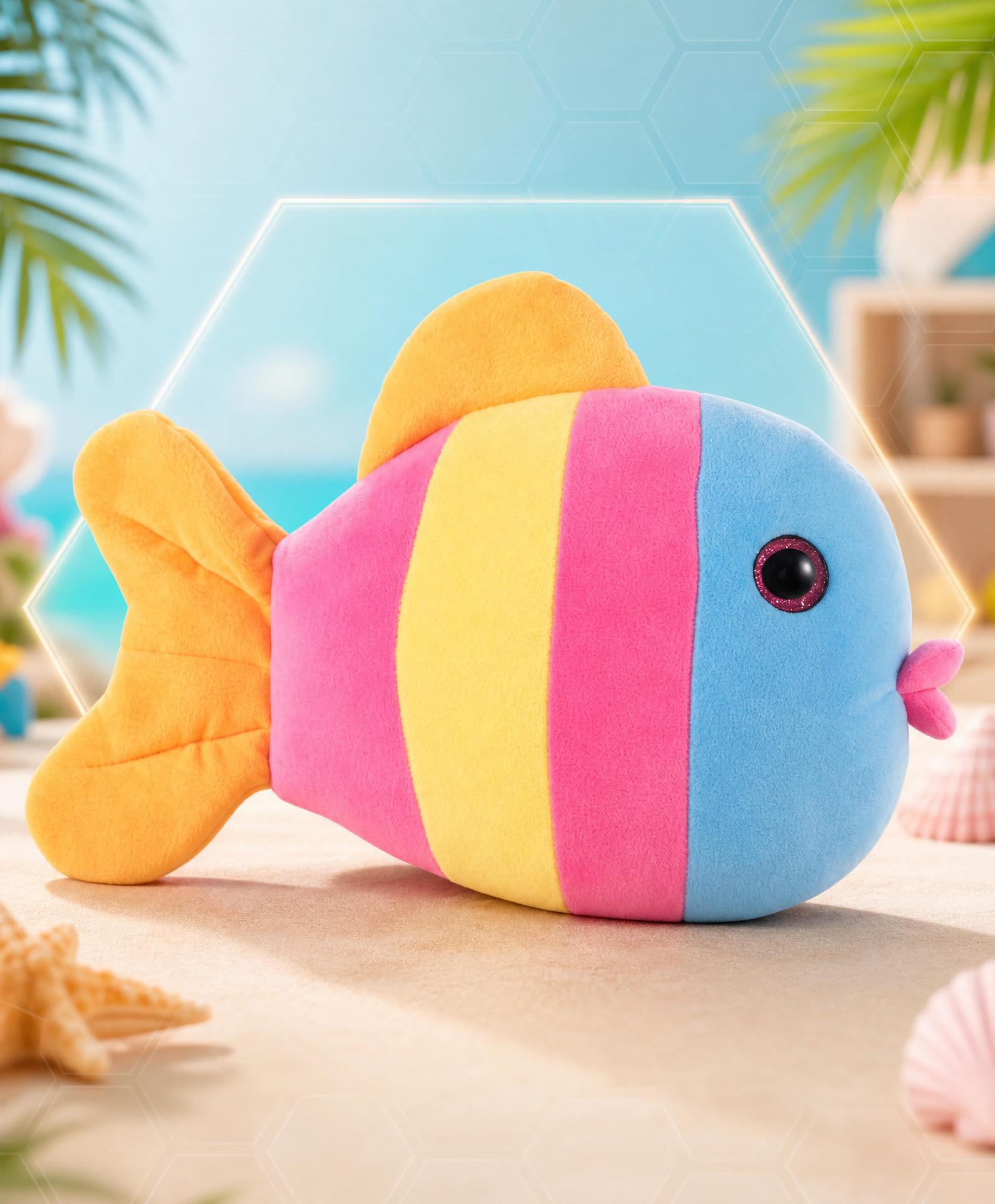 Play Nation Multicolor Sparkle Fish Plush Toy Ultra-Soft Cuddly Fish Soft Toy Huggable Plush Pillow for Sleep & Play Lightweight Snuggle Toy Car & Nursery Decor Gift Gifting for Kids & Toddlers.-image-44