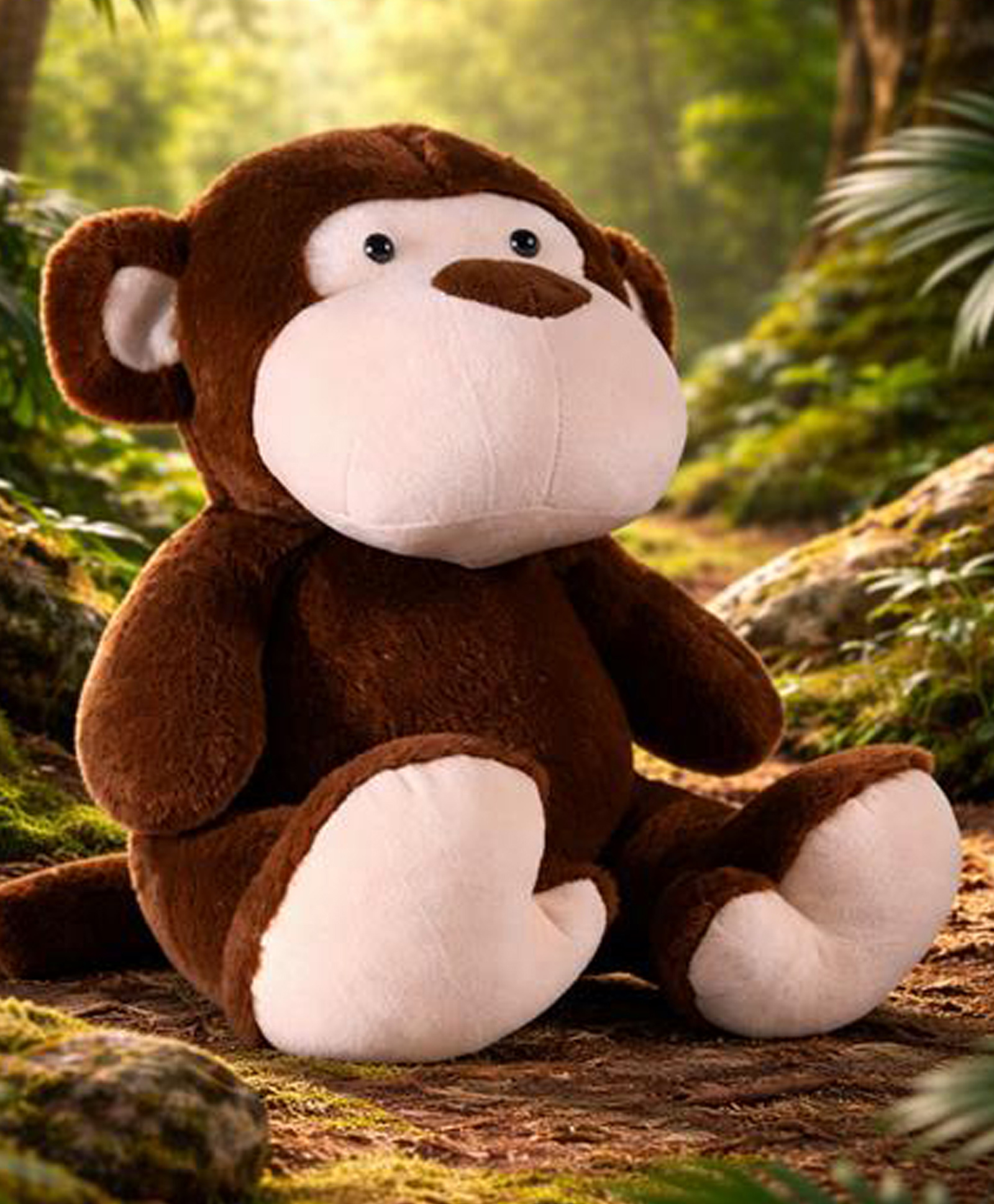 Play Nation Chunky Monkey Plush Soft Toy Ultra-Soft Cuddly Monkey Teddy for Kids Huggable Snuggle Toy for Sleep & Play Lightweight Plush Companion Car & Nursery Decor Gifting for Kids & Toddlers.-picture-3