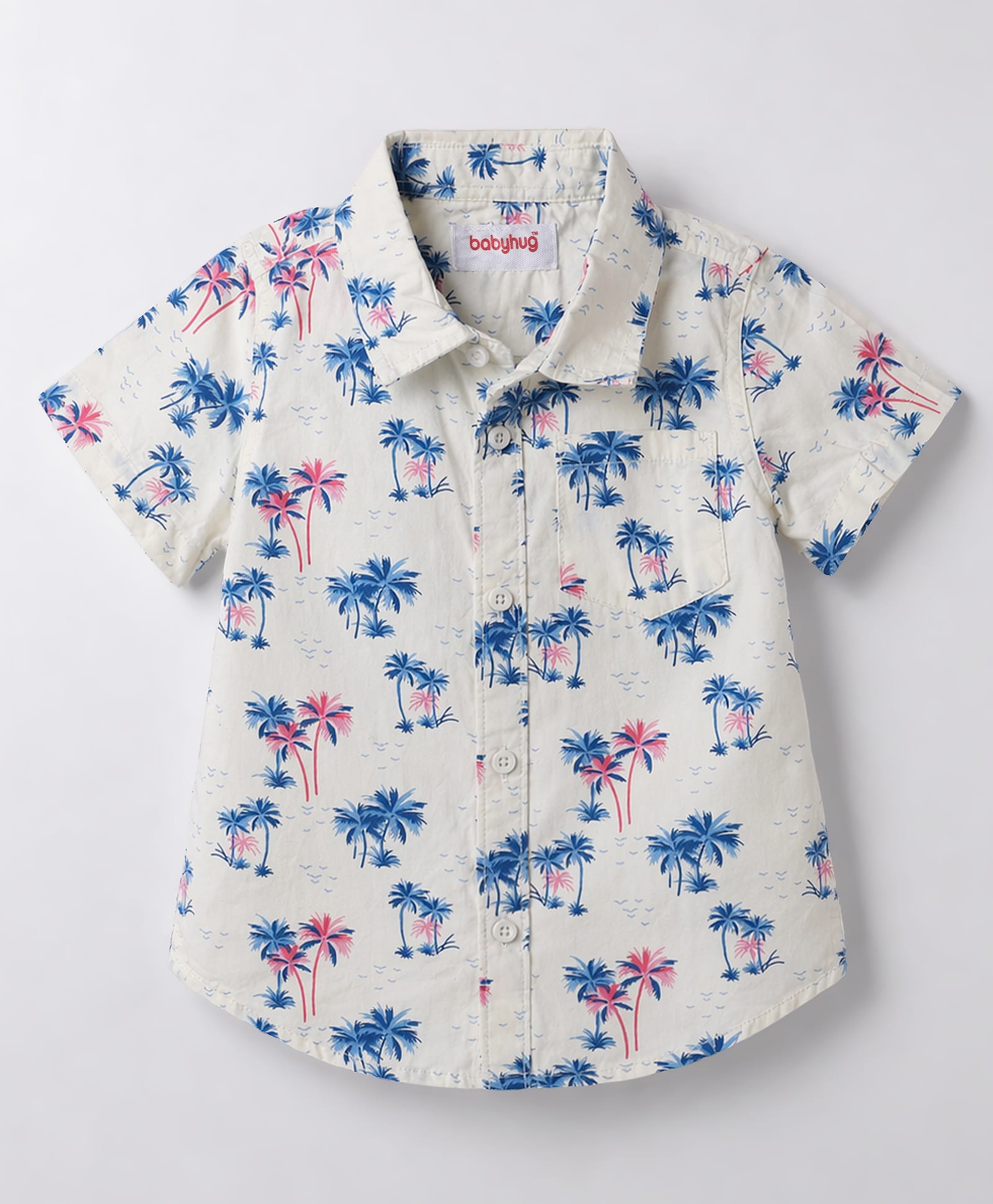 Babyhug Cotton Woven Shirt Half Sleeve Regular Collar Printed White 3-4 Years-picture-14