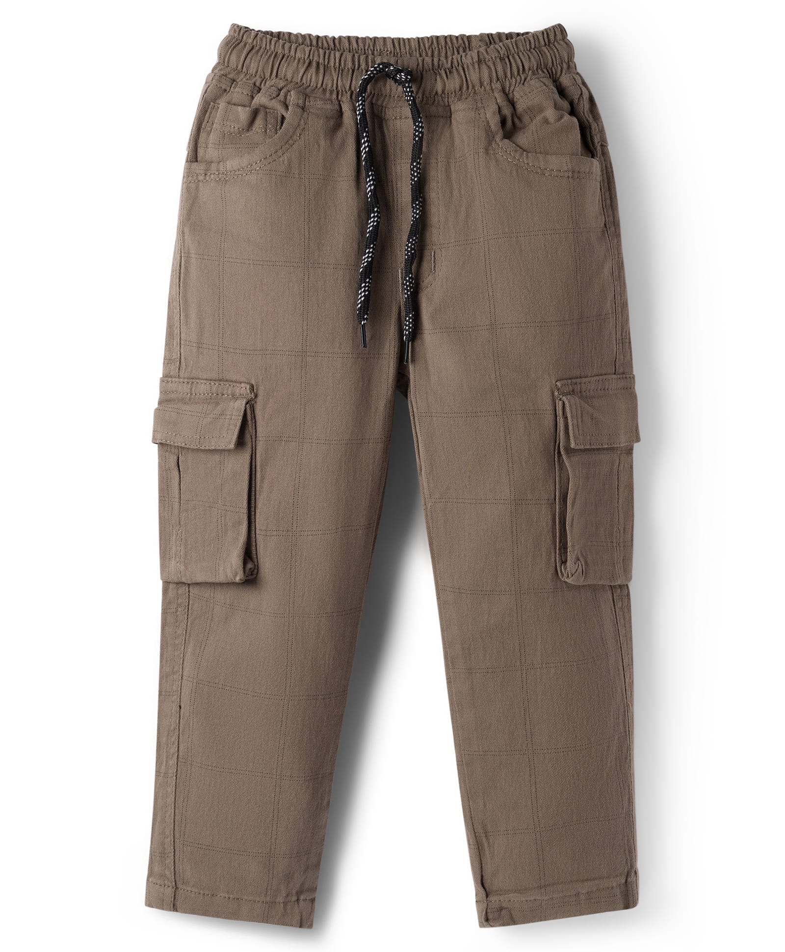 Rikidoos Cotton Woven Full Length Checkered Cargo Pant - Grey-picture-28