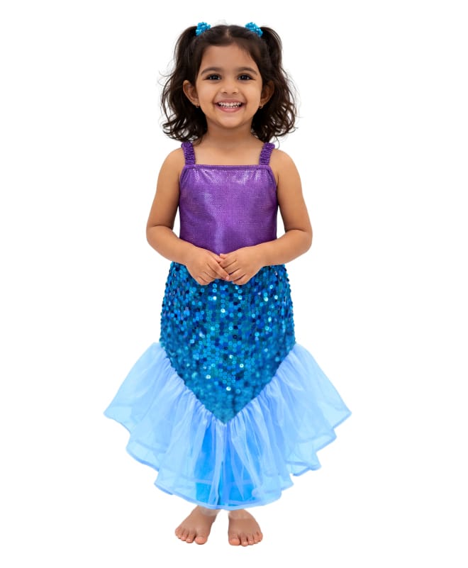 Sarvda Sleeveless Sequin Embellished Mermaid Dress Costume - Blue