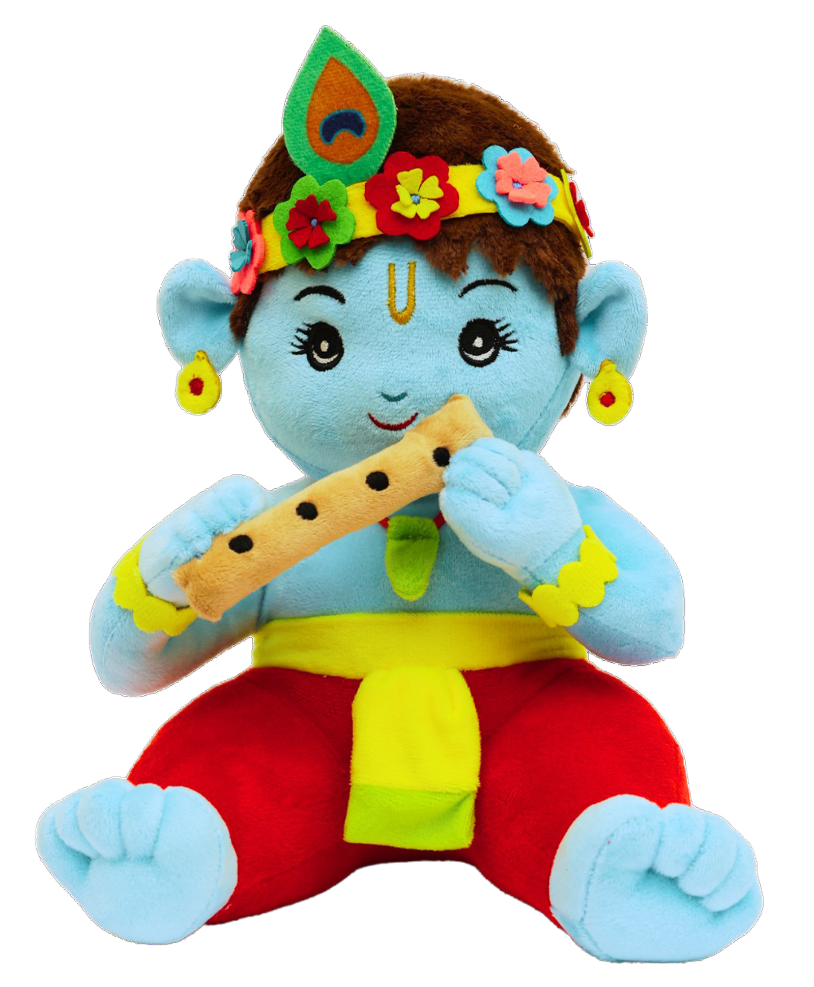 Panda's Box Height 28 cm Mantra Chanting Baby Krishna | Interactive Musical Soft Stuffed Plush Toy | Non-Toxic, Safe|Best Birthday Gift For Newborn Kids | Free Colouring Book - Multicolor-picture-23