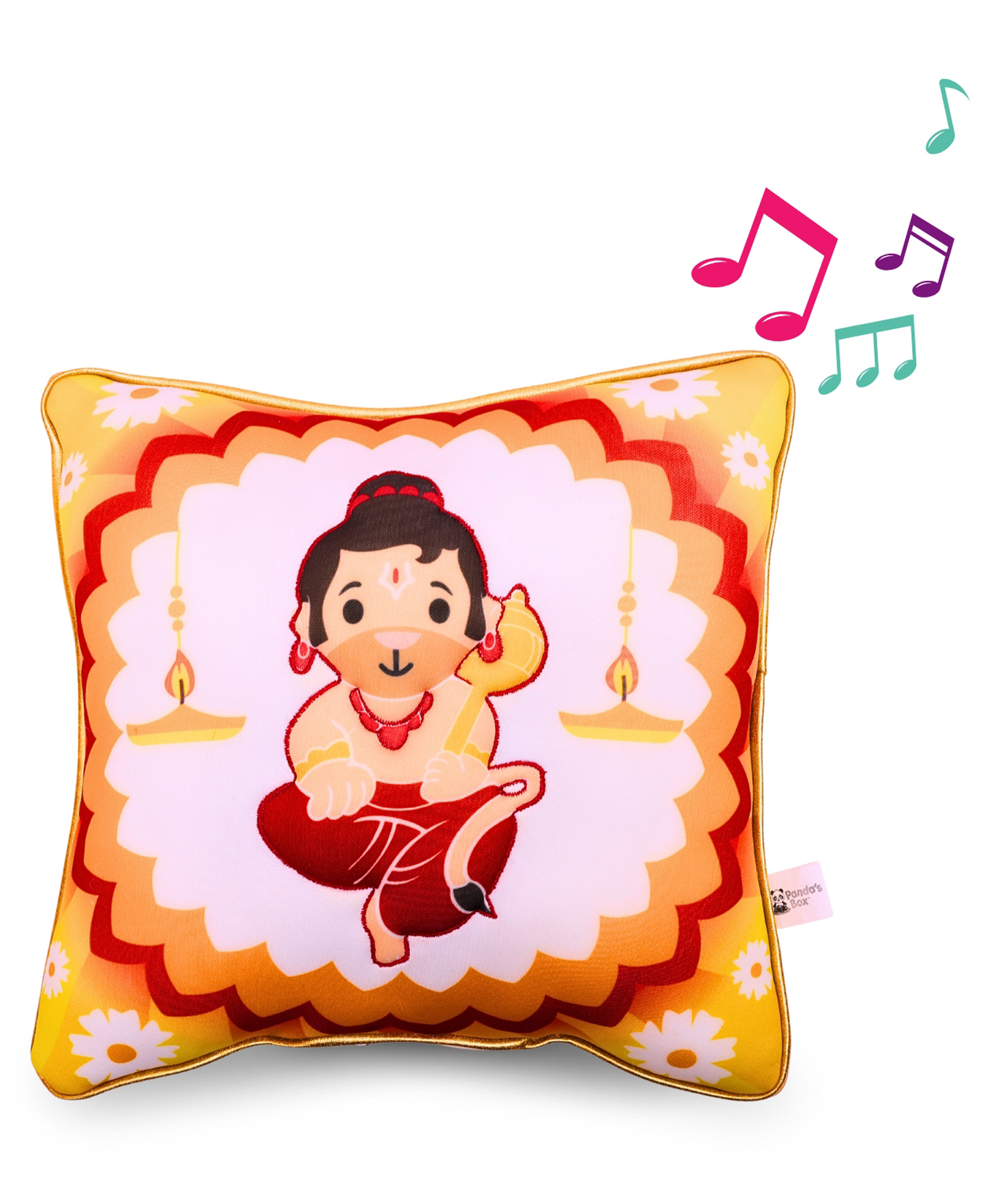 Panda's Box Height 25 cm Hanuman Mantra Chanting Plush Pillow Super Soft Huggable Cushion Musical Sound Toy For Babies & Kids(Boys & Girls) Sacred & Soothing Nursery Decor-picture-23
