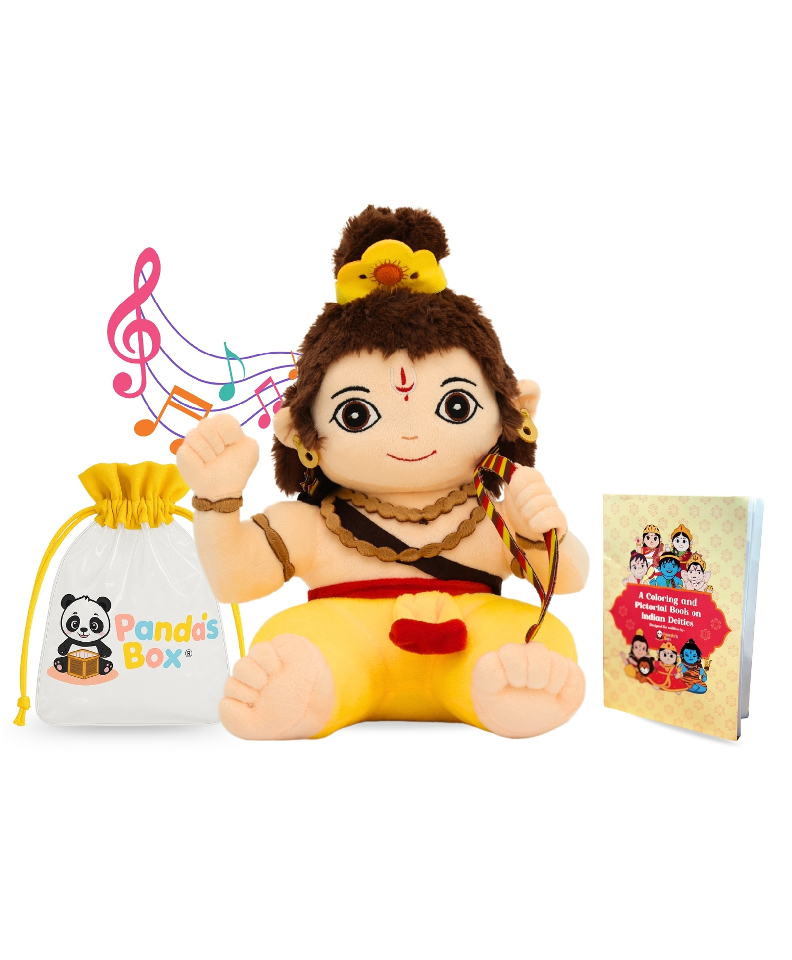 Panda's Box Height 28 cm Mantra Chanting Baby Rama Musical Soft Plush Toy Non-Toxic, Safe Interactive Stuffed Toys Best Birthday Gift For Newborn Kids Free Colouring Book-image-49