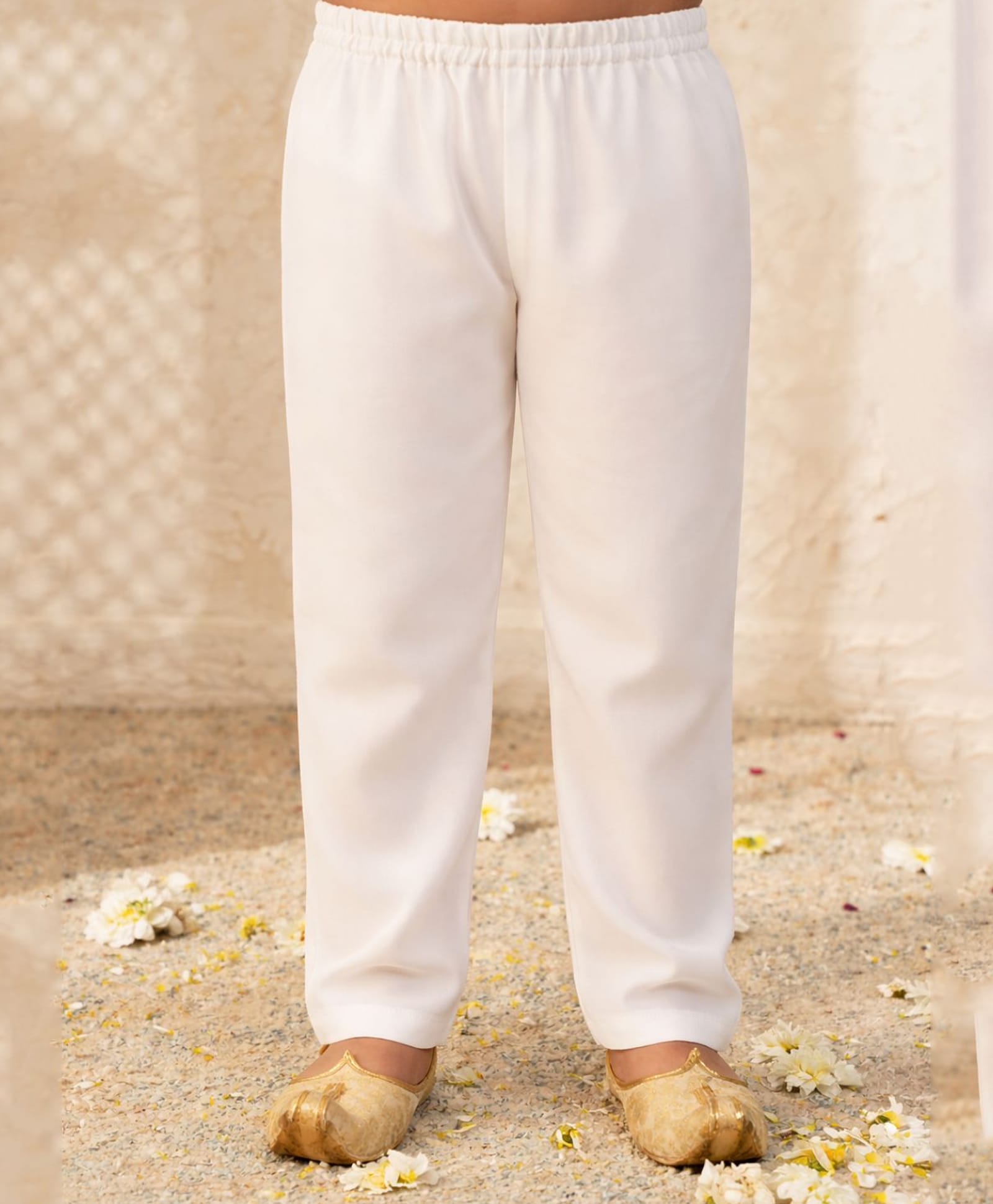 AJ Dezines Cotton Woven Solid Pyjamas - White-picture-31