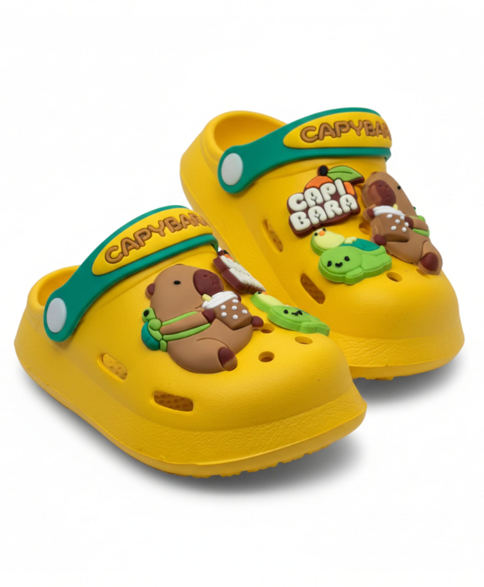 Lil Lollipop Animal Applique Detailed Perforated Slingback Clogs - Yellow-picture-10
