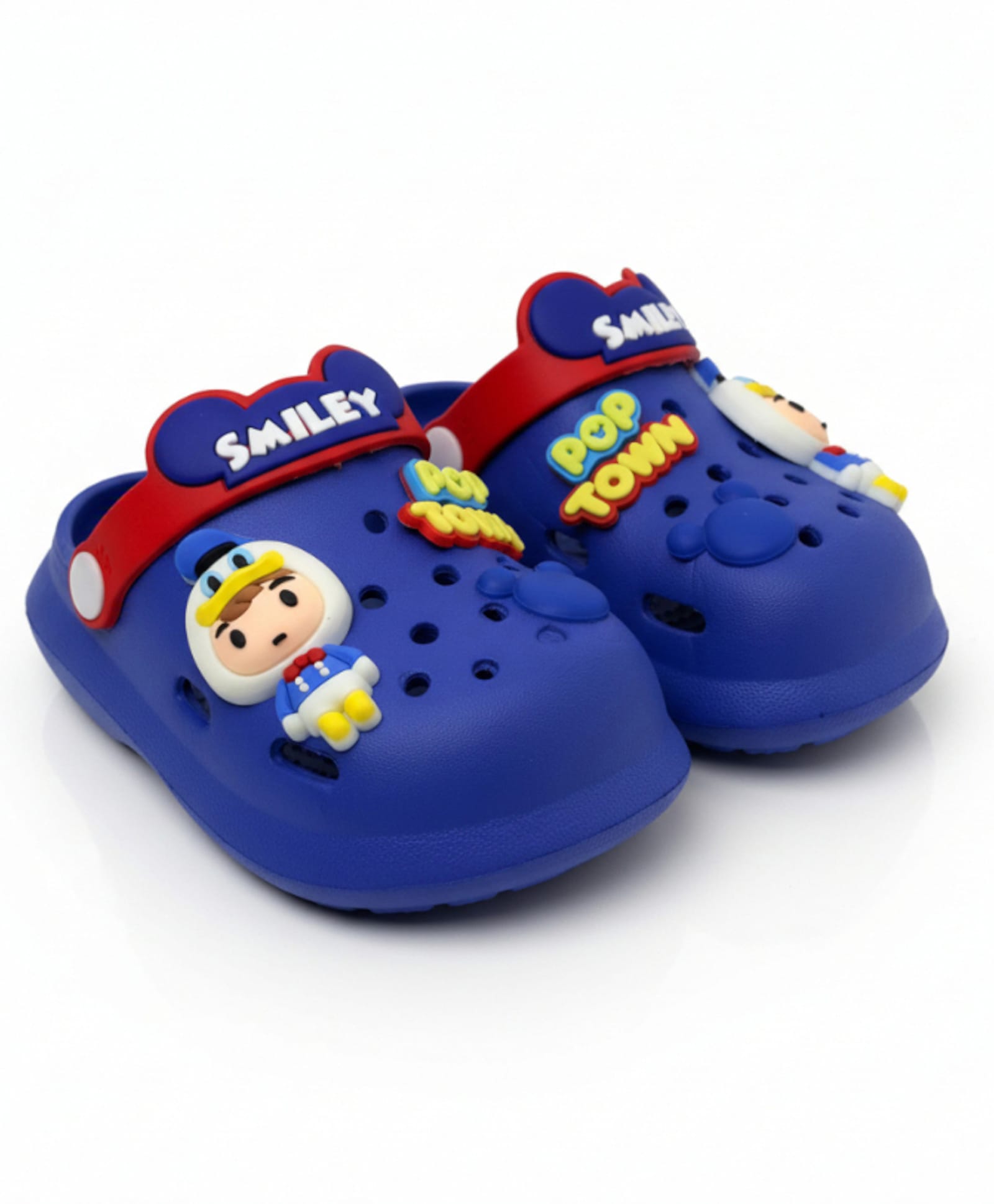 Lil Lollipop Bear Applique Detailed Perforated Slingback Clogs - Navy Blue-picture-14