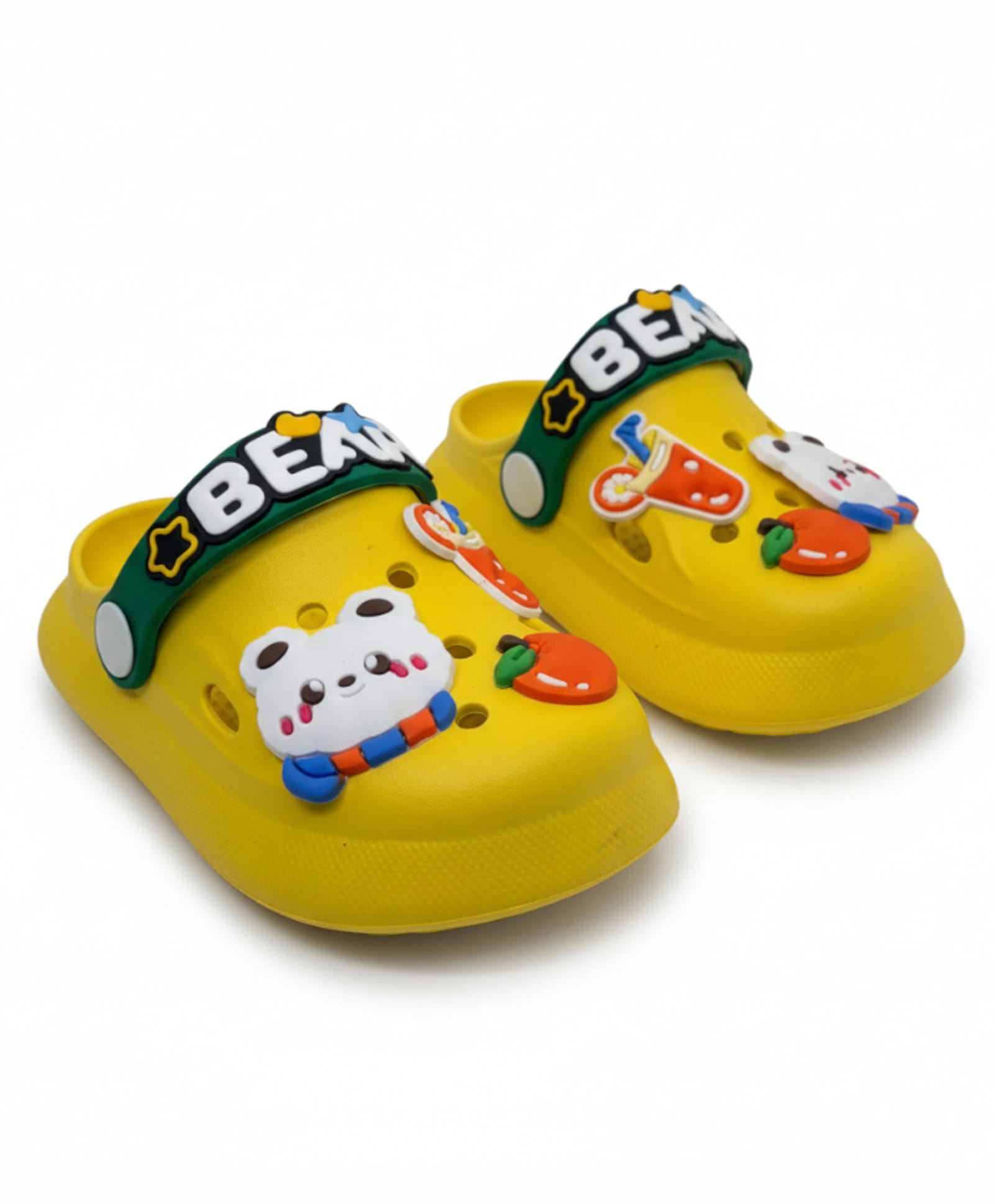 Lil Lollipop Animal Applique Detailed Perforated Slingback Clogs - Yellow-picture-23