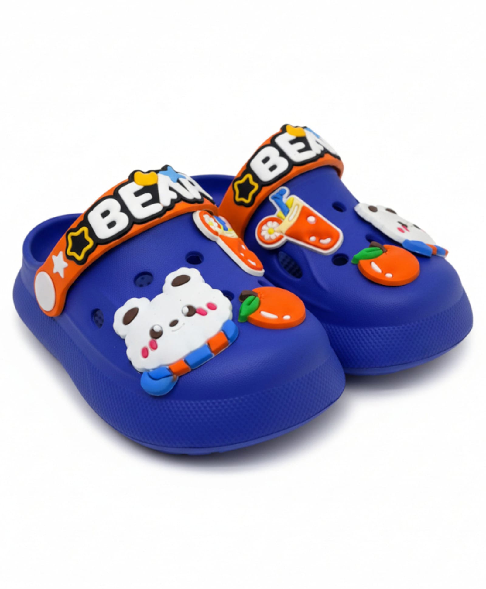 Lil Lollipop Animal Applique Detailed Perforated Slingback Clogs - Navy Blue-picture-11