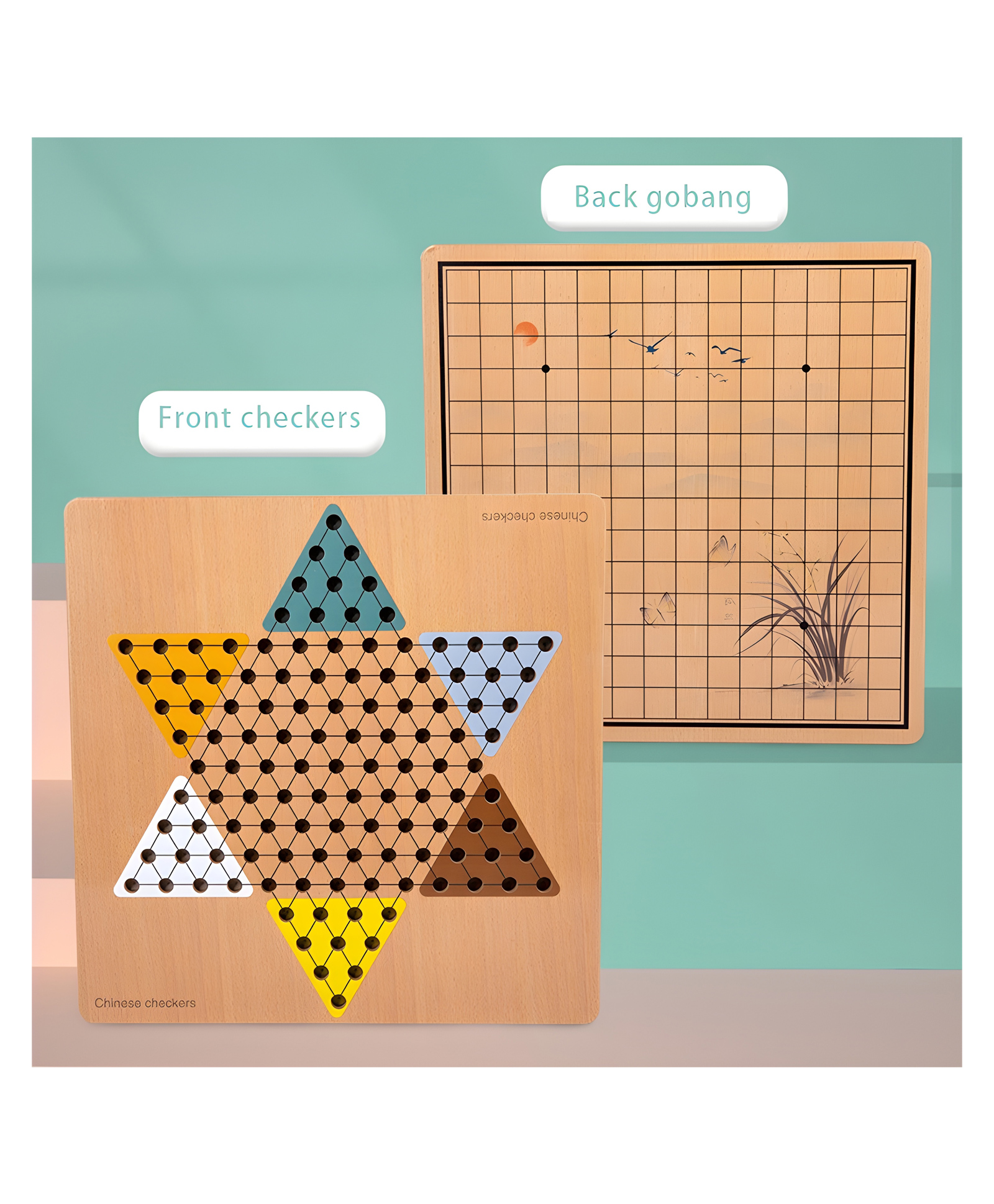 YAMAMA Multi Function 2 in 1 Checkers Toys For Kids, Family Children Education Learning Wooden Checkers Set, 2 in 1 Chess Board Game Parent-child Interactive Toys, Fun Family Game Toys - Multicolor-image-20