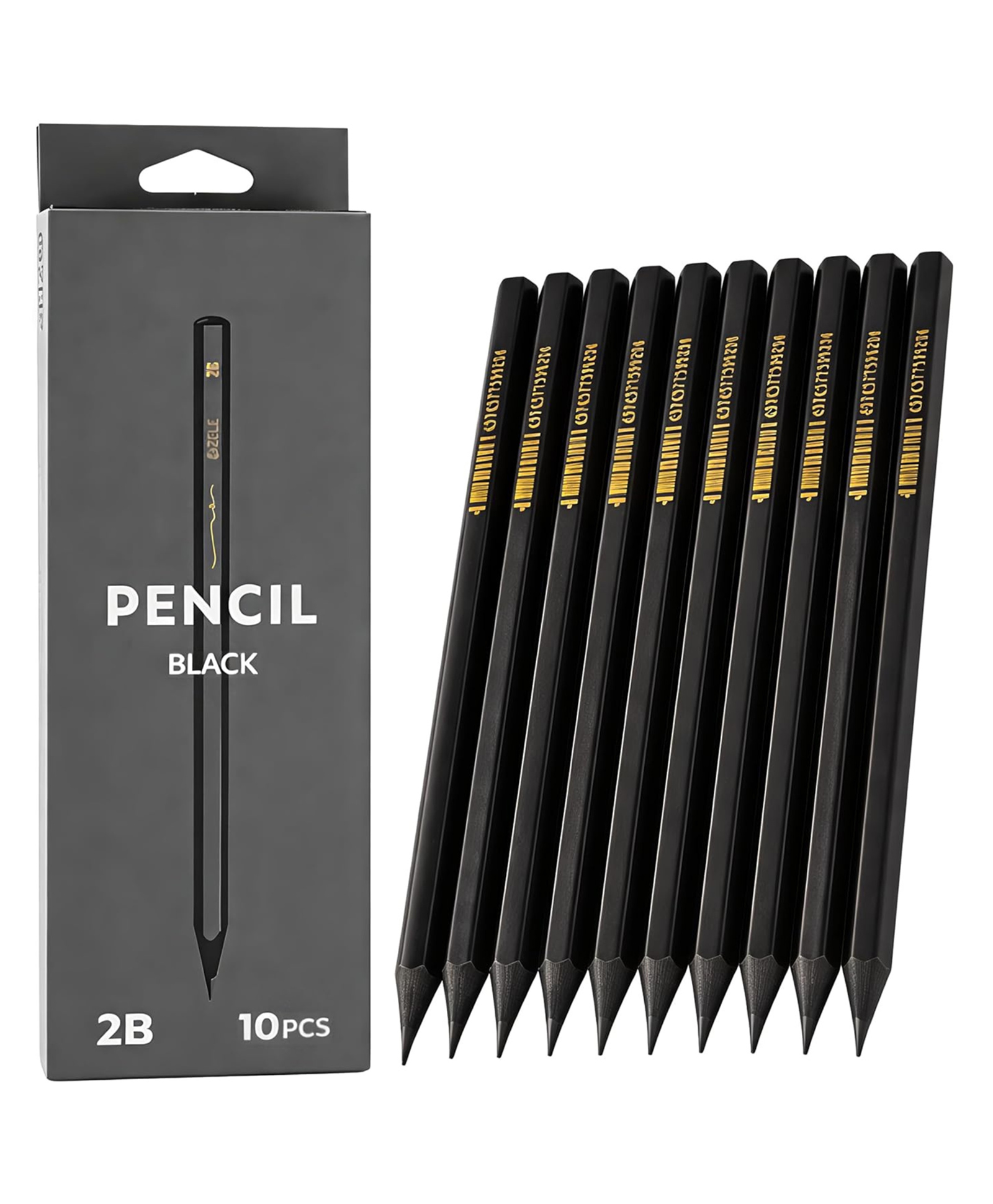 YAMAMA 2B Pencils, Pack of 10 Pcs Black Wood Art Pencils for Writing, Sketching, Drafting and Calligraphy, Aesthetic Pencil Set for Kids, Adults, School & Office-image-46