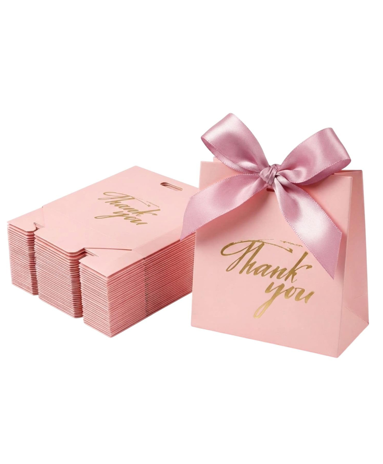 FunBlast Decorative Paper Folding Gift Box with Ribbons Pack of 10 Pcs (Pink)-image-48