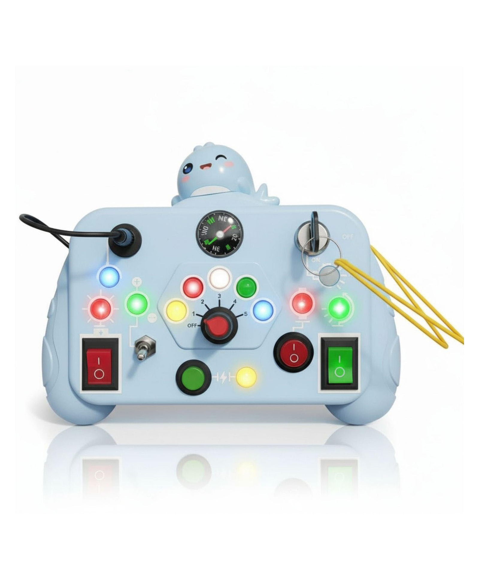 FunBlast Whale Theme LED Busy Board Toy with Sound Effects for Kids Pack of 1 - Multicolor-image-37