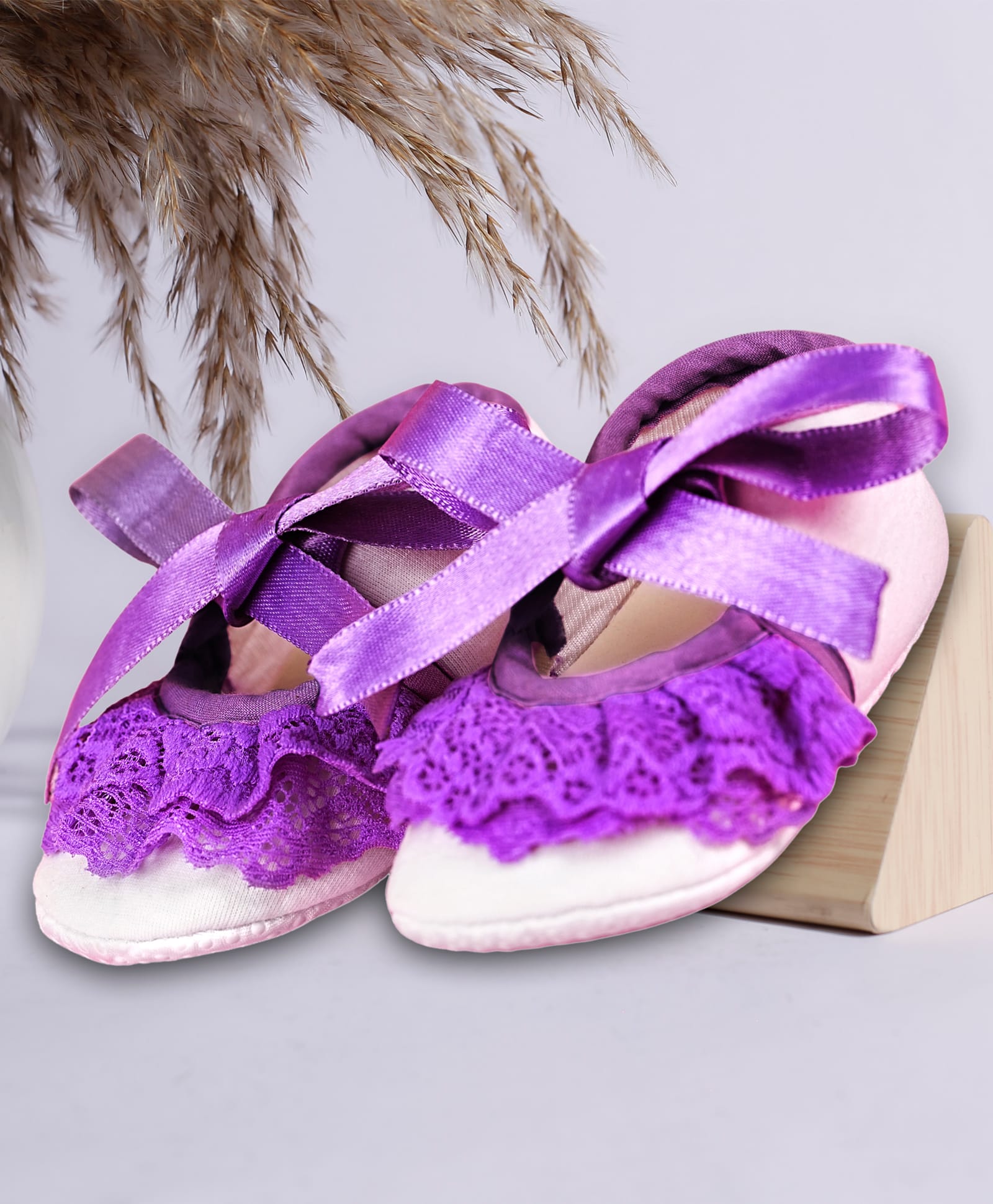 Coco Candy Lace Detailed Tie Up Booties - Purple-picture-44