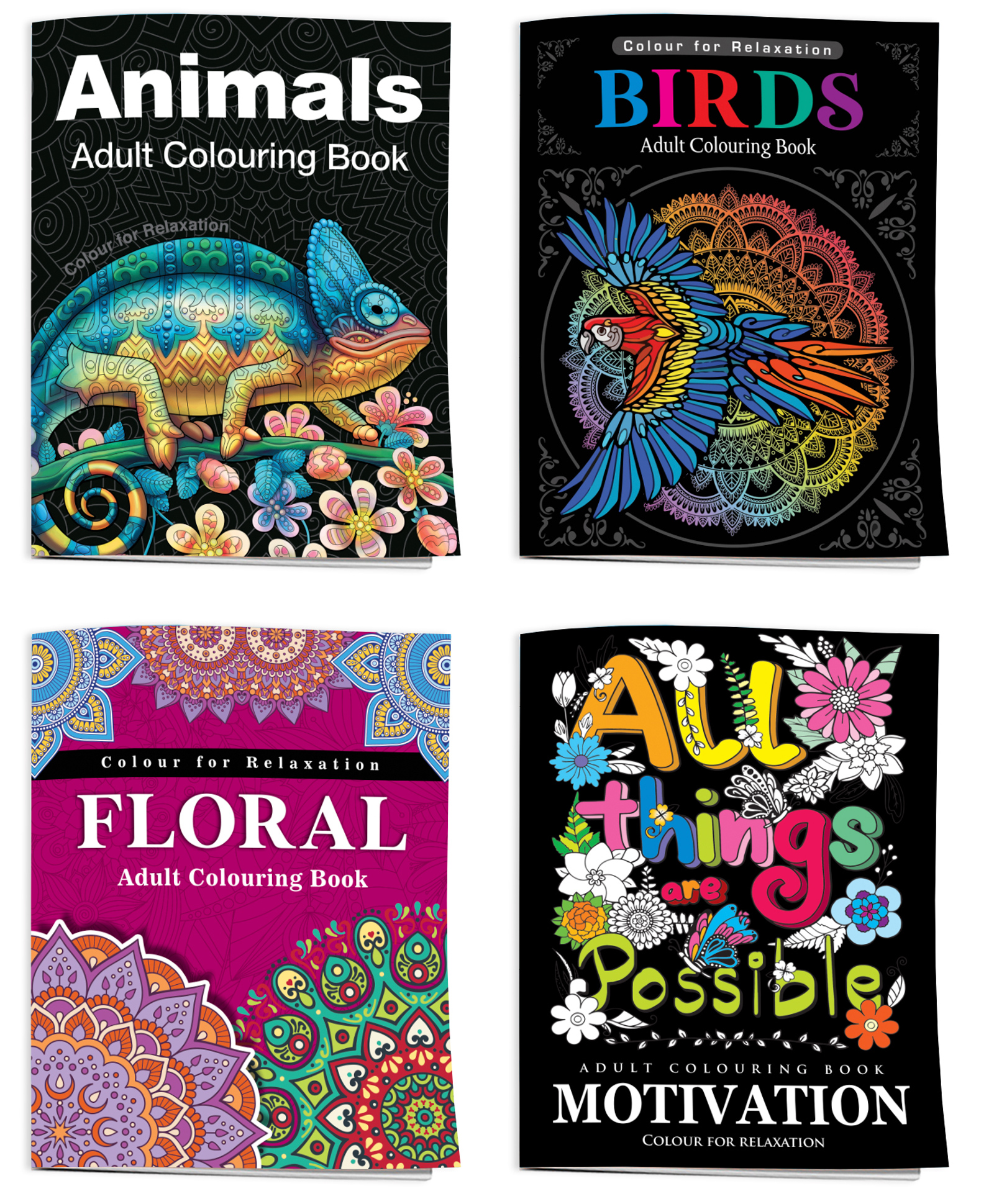 Adults Colouring Books Set of 4-English-image-46