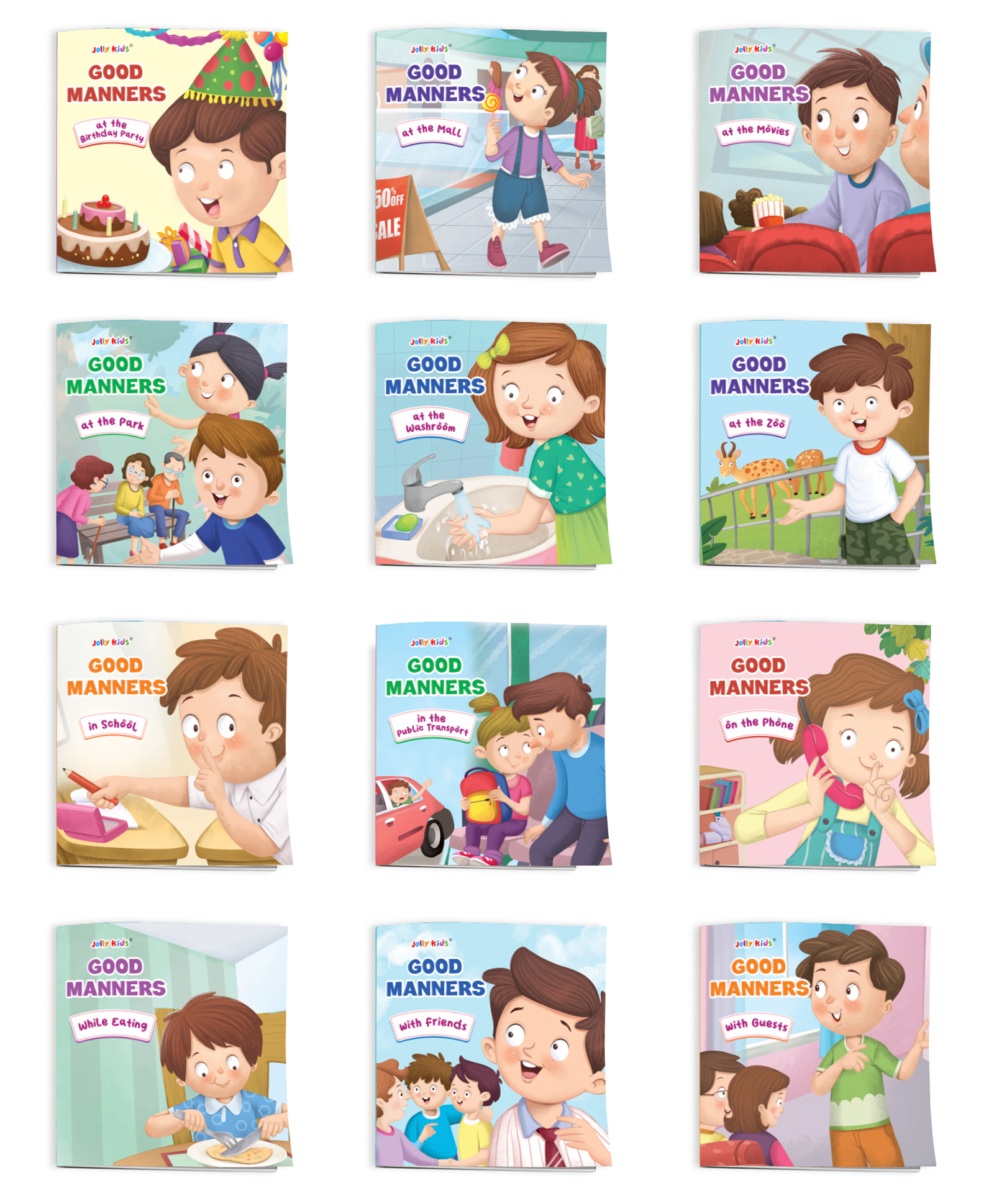 Jolly Kids Good Manners Children Learning Preschool Stories Books Set of 12 -English-image-35