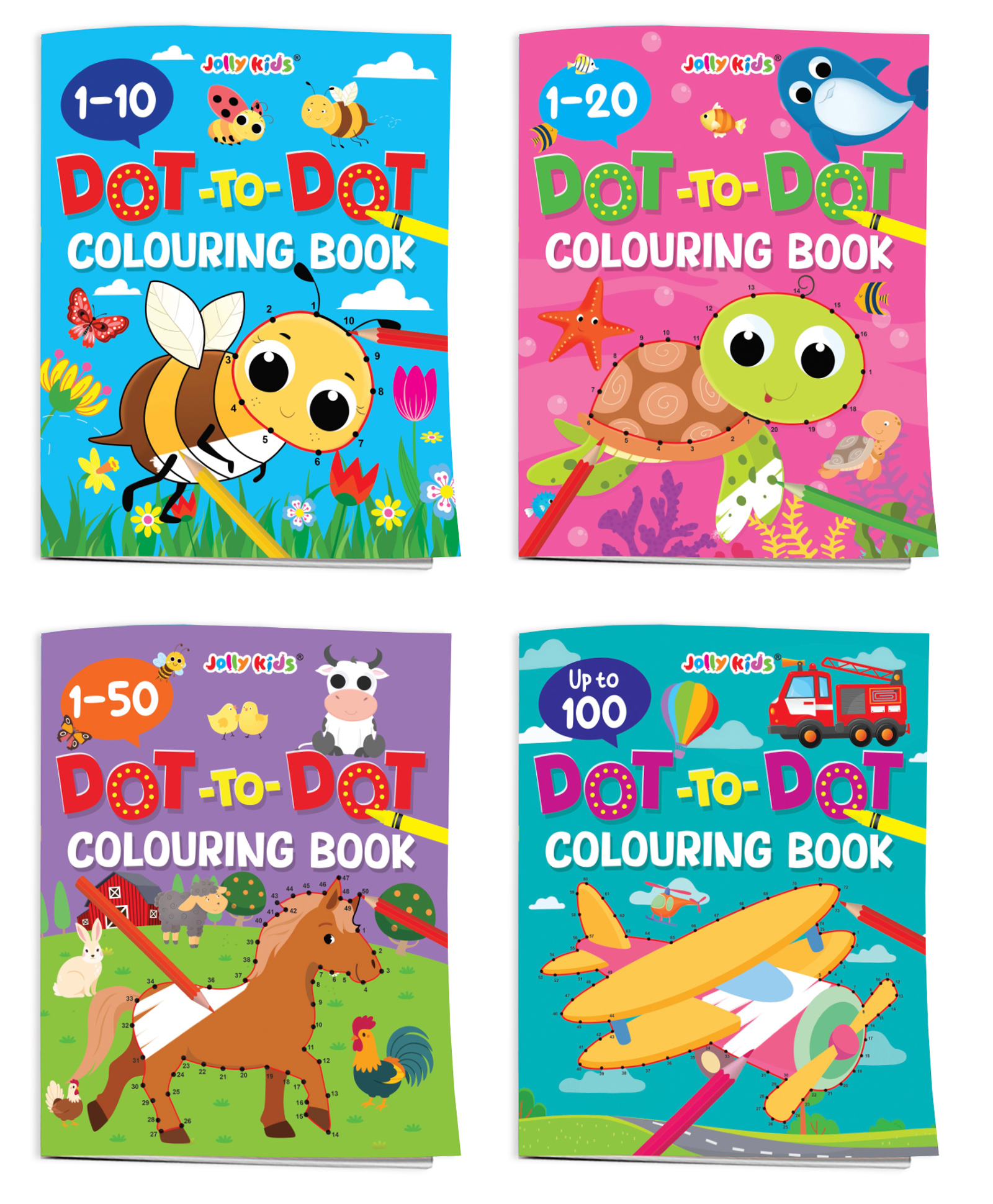 Jolly Kids Dot-To-Dot Colouring Books Set Of 4 -English-image-34