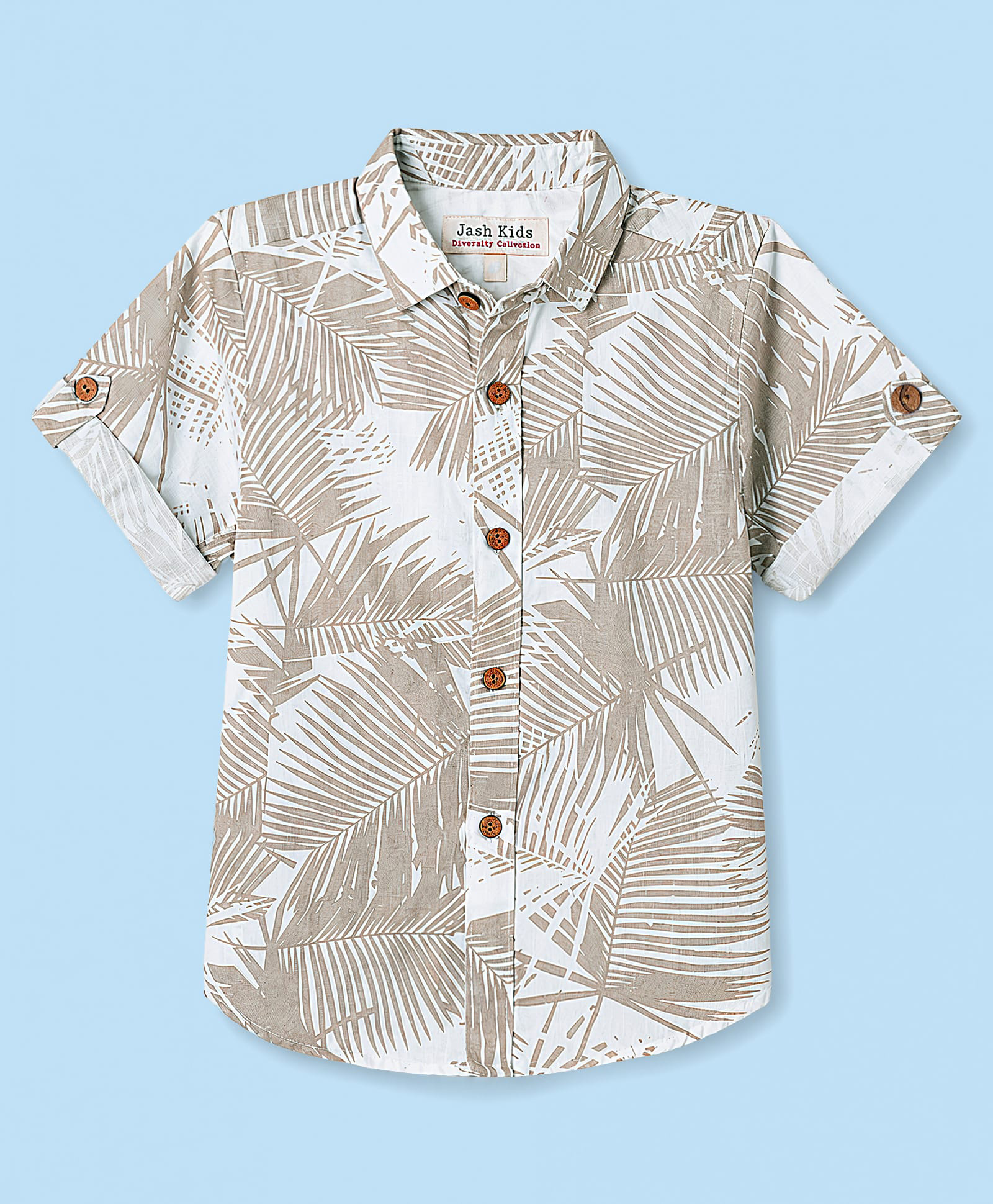 JASH KIDS Cotton Woven Printed Shirts Half Sleeves Offwhite 4-5 Years-image-22
