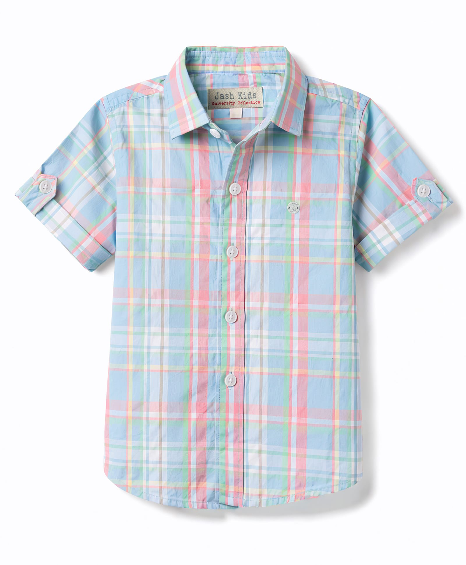 JASH KIDS Cotton Woven Shirts Half Sleeves Checks Offwhite 3-4 Years-picture-24