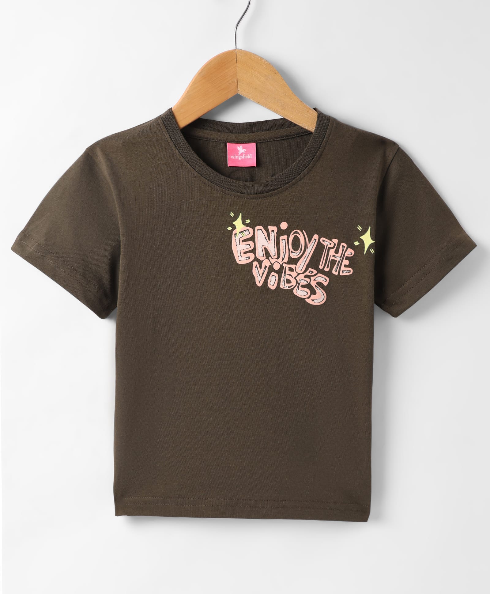 Wingsfield Half Sleeves Typography Printed Top - Green-image-45