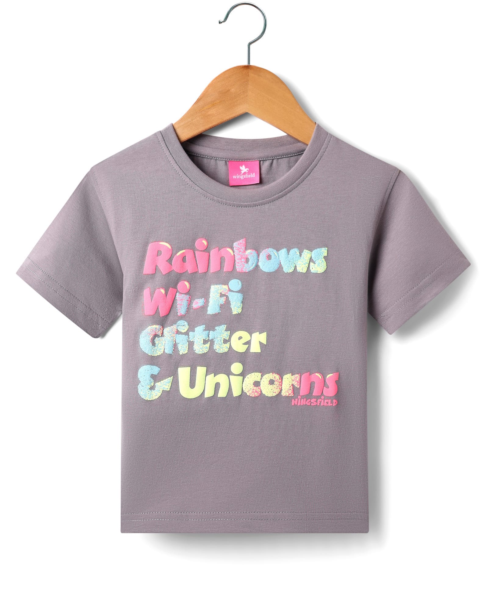 Wingsfield Half Sleeves Typography Printed Tee - Grey-image-3