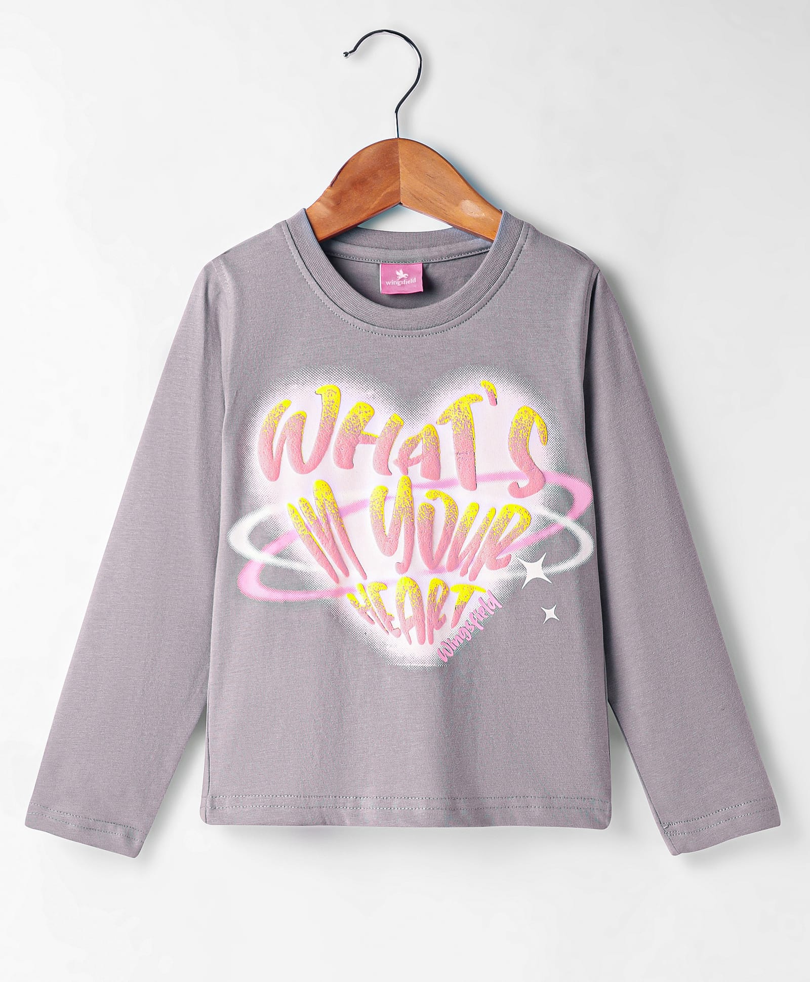 Wingsfield Full Sleeves Typography Printed Top - Grey-picture-19