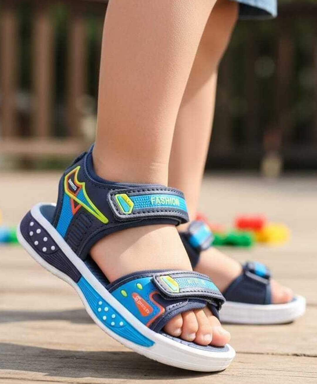 Binos Colour Blocked Velcro Closure Sandals - Sky Blue-picture-25