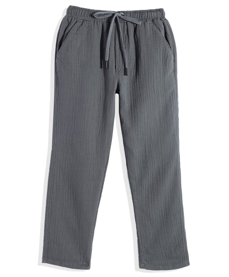 CAVIO Cotton Blend Woven Solid Pants - Dark Grey-picture-19