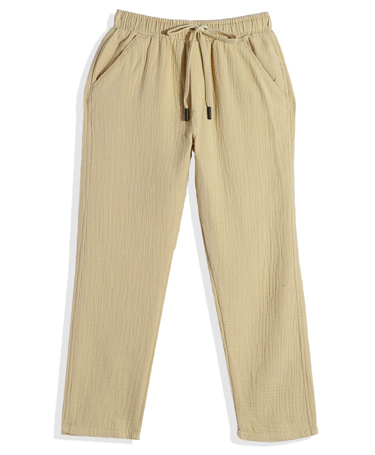 CAVIO Cotton Blend Woven Solid Pants - Khaki-picture-19