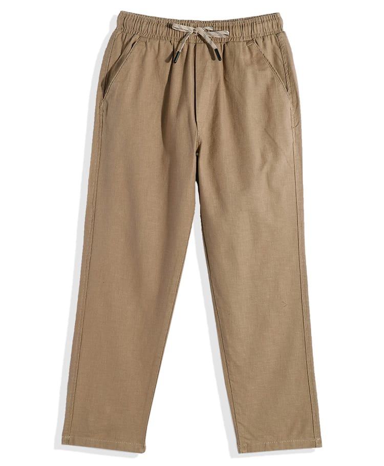 CAVIO Cotton Blend Woven Solid Pants - Khaki-picture-12