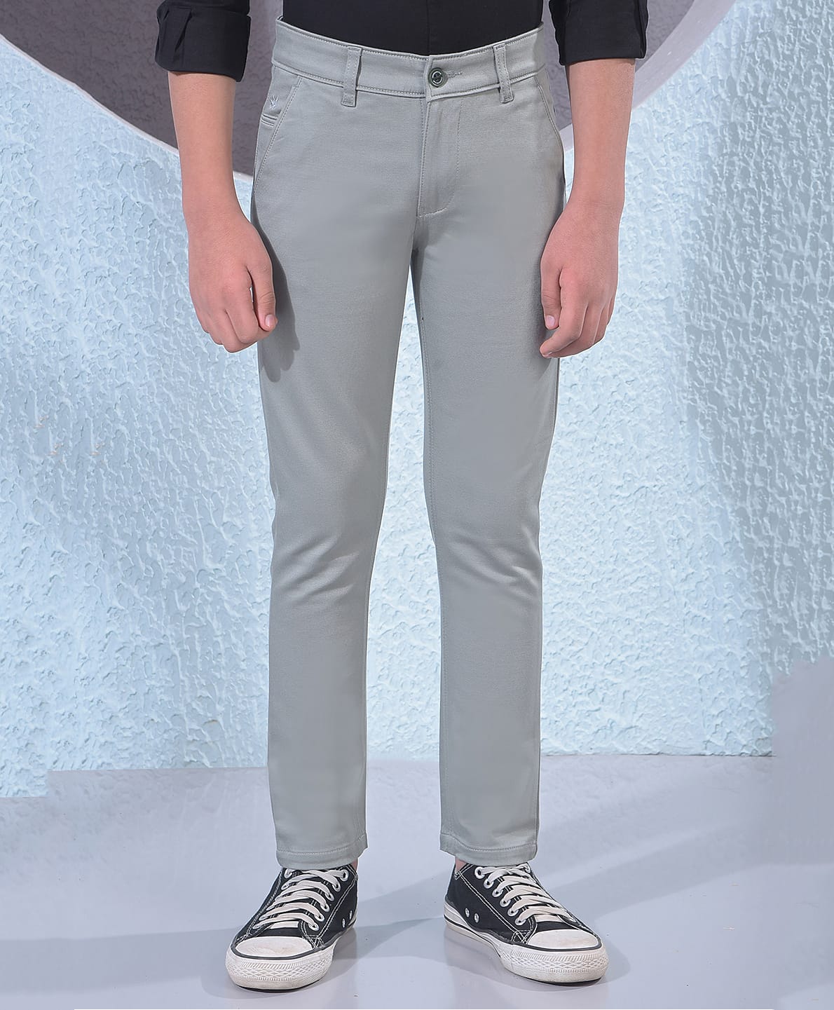CRIMSOUNE CLUB Cotton Woven Solid Pants - Green-picture-28