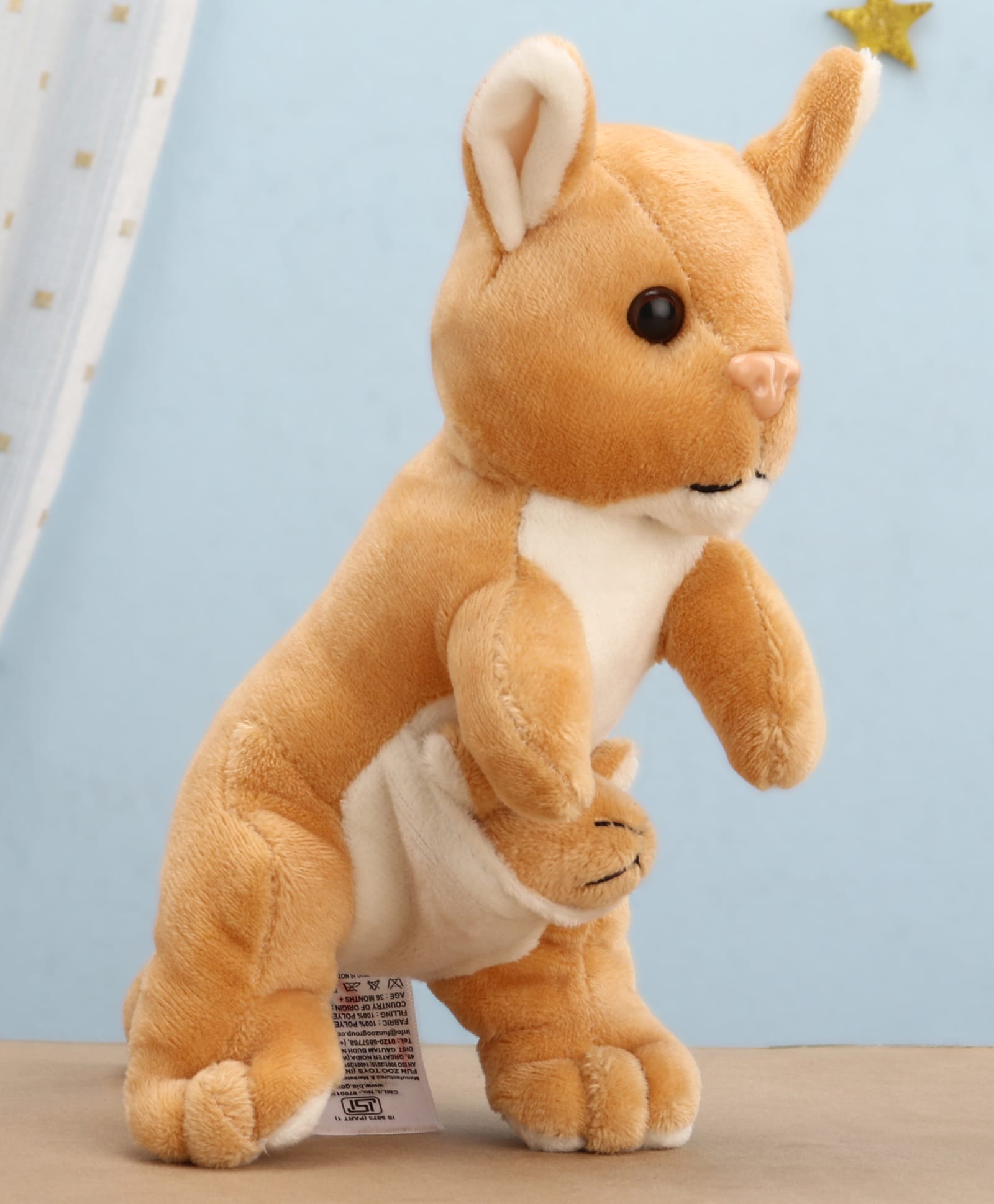 FUNZOO 20 cm Kangroo Soft Plush Stuffed Toy - Brown-image-44