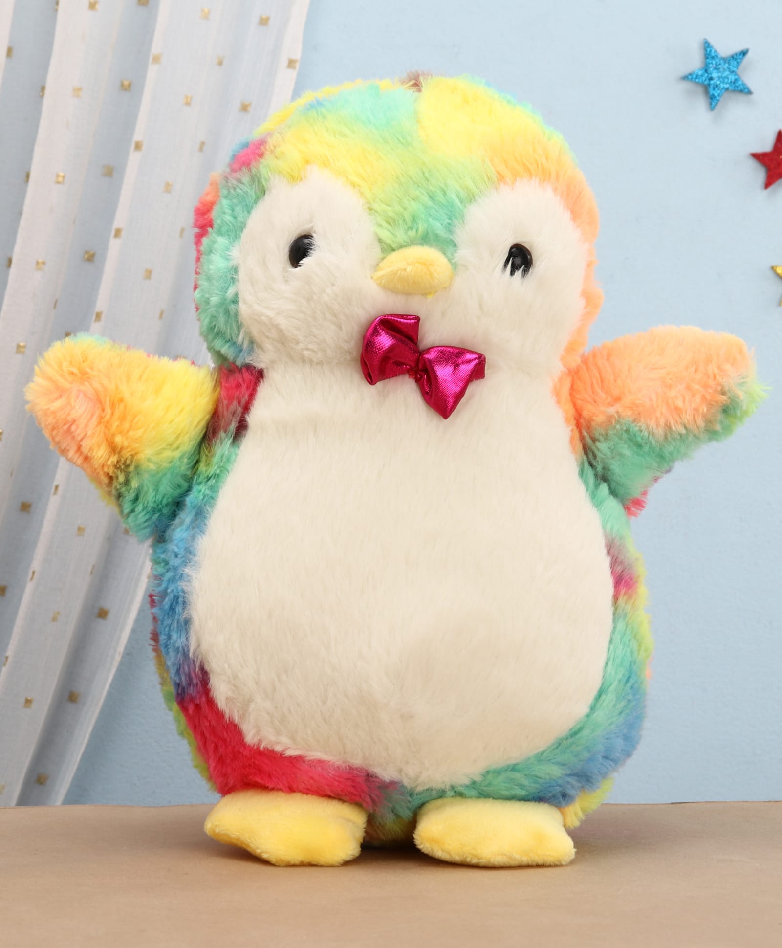 FUNZOO 25 cm Rainbow Snow Penguin Soft Plush Stuffed Toy - Multicolor-image-38