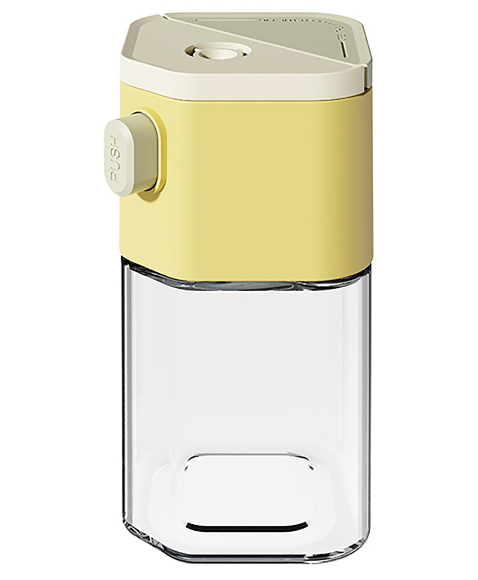House of Quirk 180ml Dual Use Glass Seasoning Pot with Press Type Lid Salt & Pepper Shaker Jar One-Hand Press Dispensing Spice Bottle for Kitchen - Yellow-picture-39