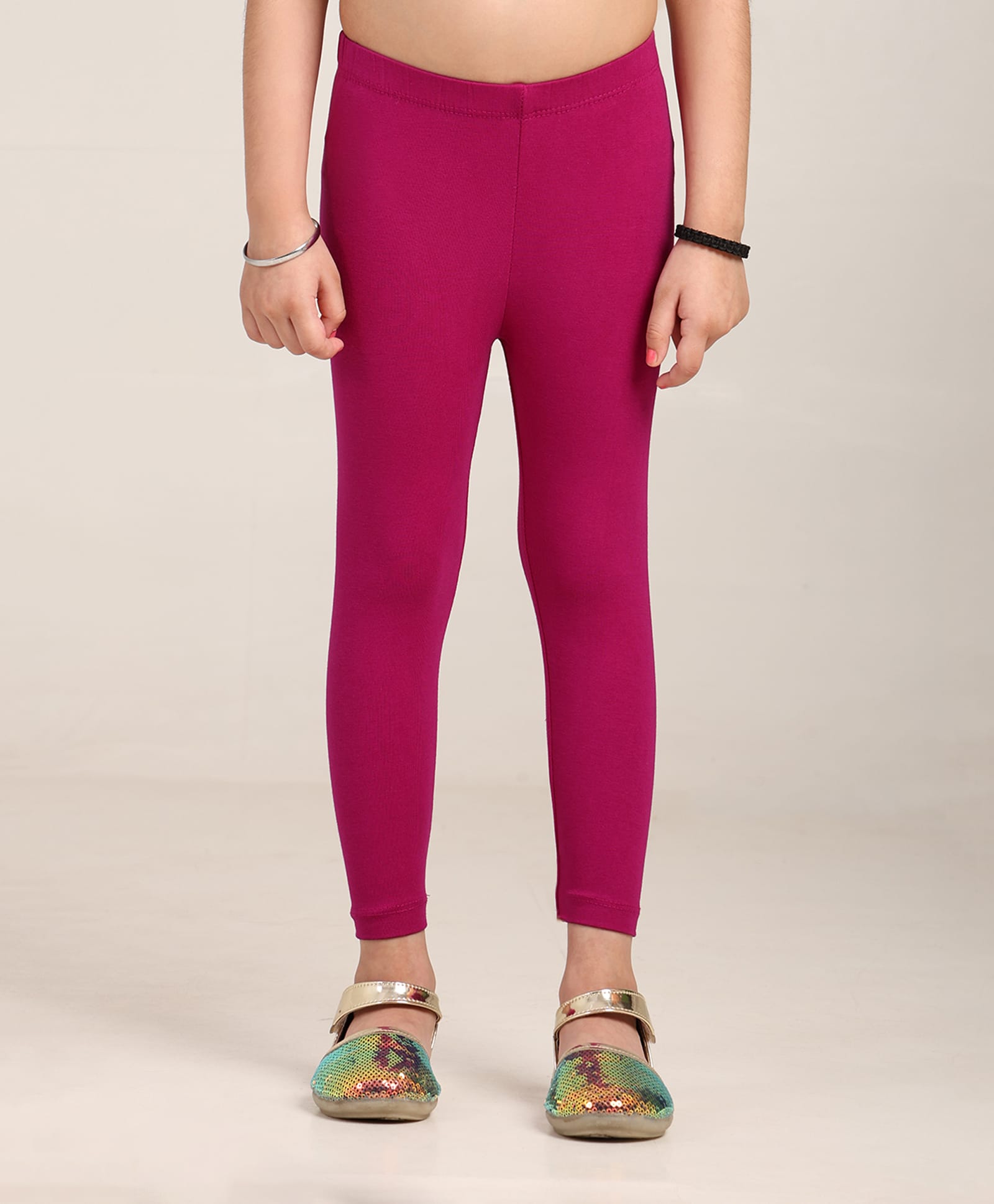 Robinbosky Cotton Elastane Knit Solid Leggings - Magenta-picture-27