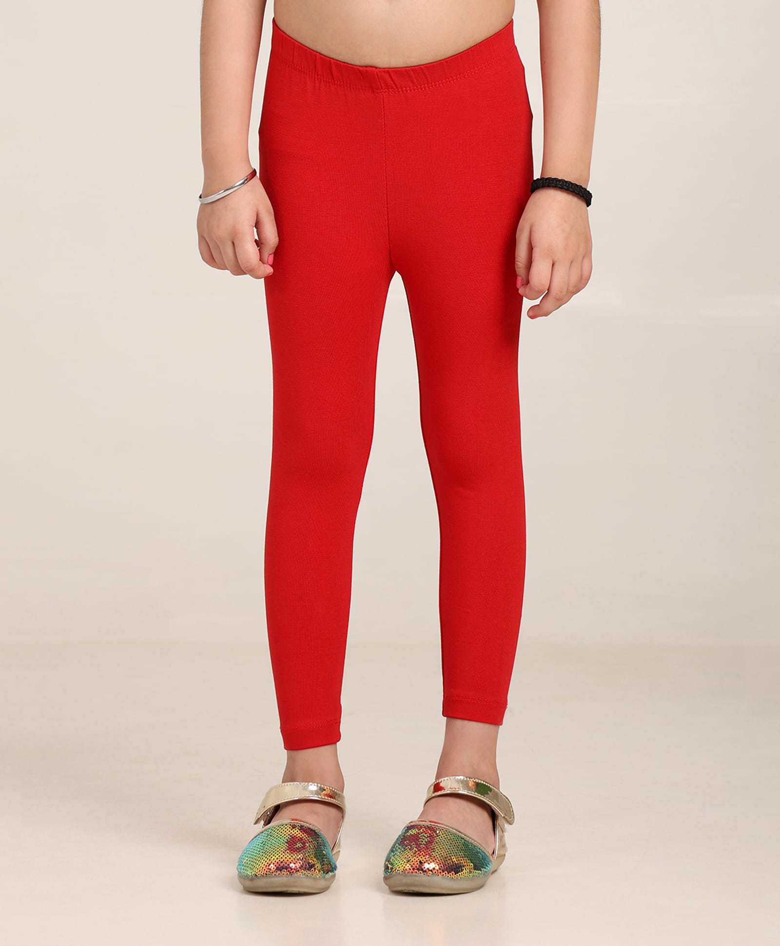 Robinbosky Cotton Elastane Knit Solid Leggings - Red-picture-34