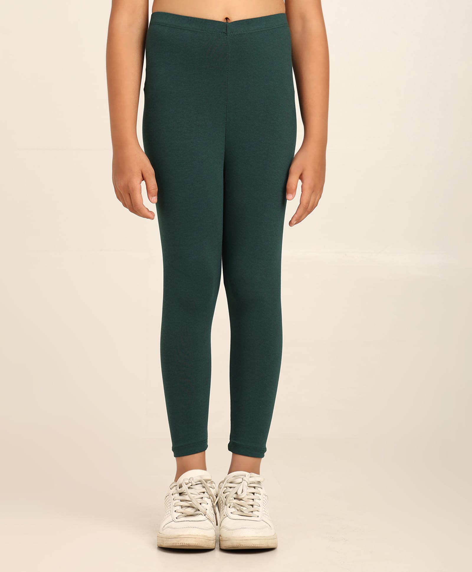 Robinbosky Cotton Elastane Knit Solid Leggings - Bottle Green-picture-22