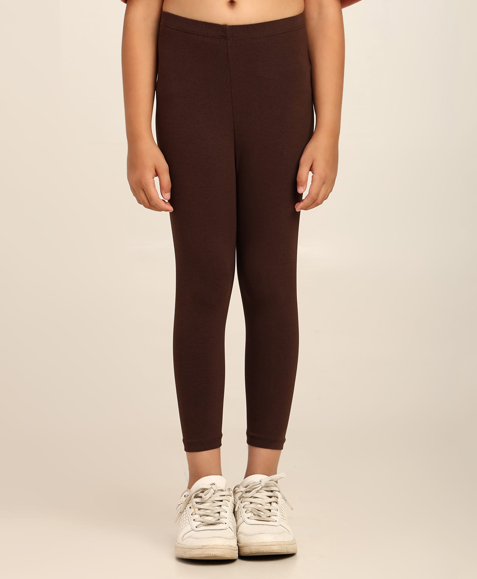 Robinbosky Cotton Elastane Knit Solid Leggings - Dark Chocolate-picture-17