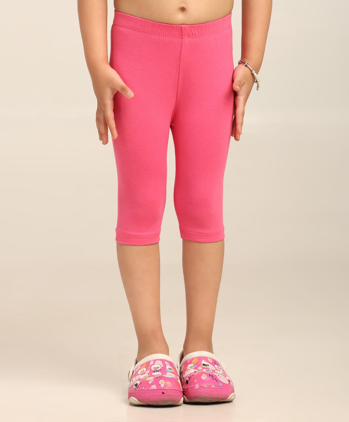 Robinbosky Cotton Elastane Knit Solid Capri Leggings - Queen Pink-picture-29