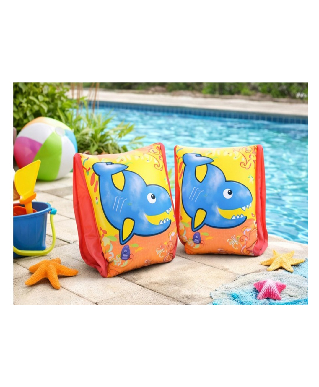 COMERCIO Shark Splash Kids Swim Armbands, Ocean Buddy Kids Swim Armbands, Safety Guard Swimming Arm Bands Floater for Kids - Color & Design May Vary-picture-16
