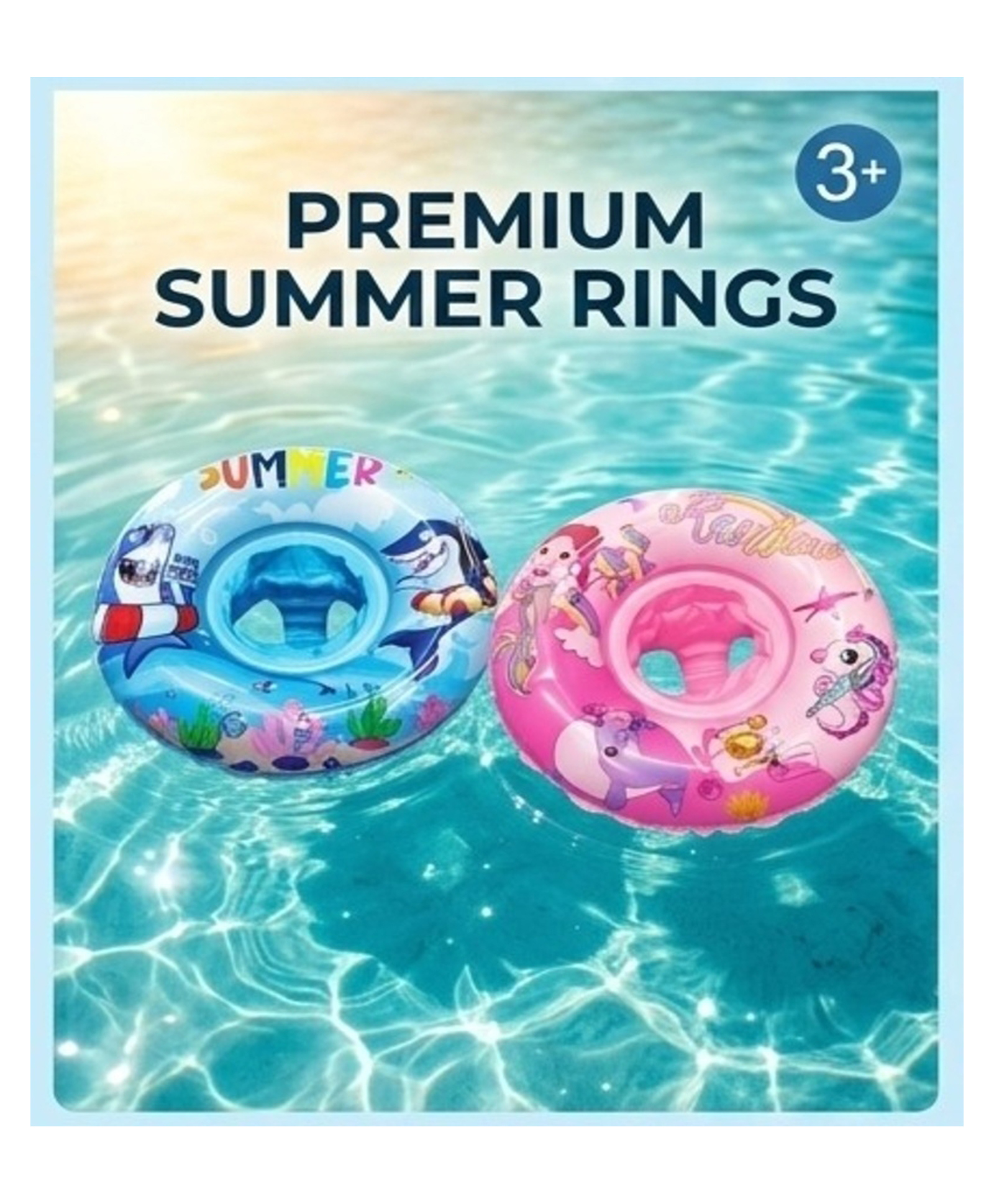 COMERCIO Kids Fun Cartoon Design Seat Swimming Float, Kids Inflatable Swimming Ring, Fun Swimming Toys - Multicolor-picture-47