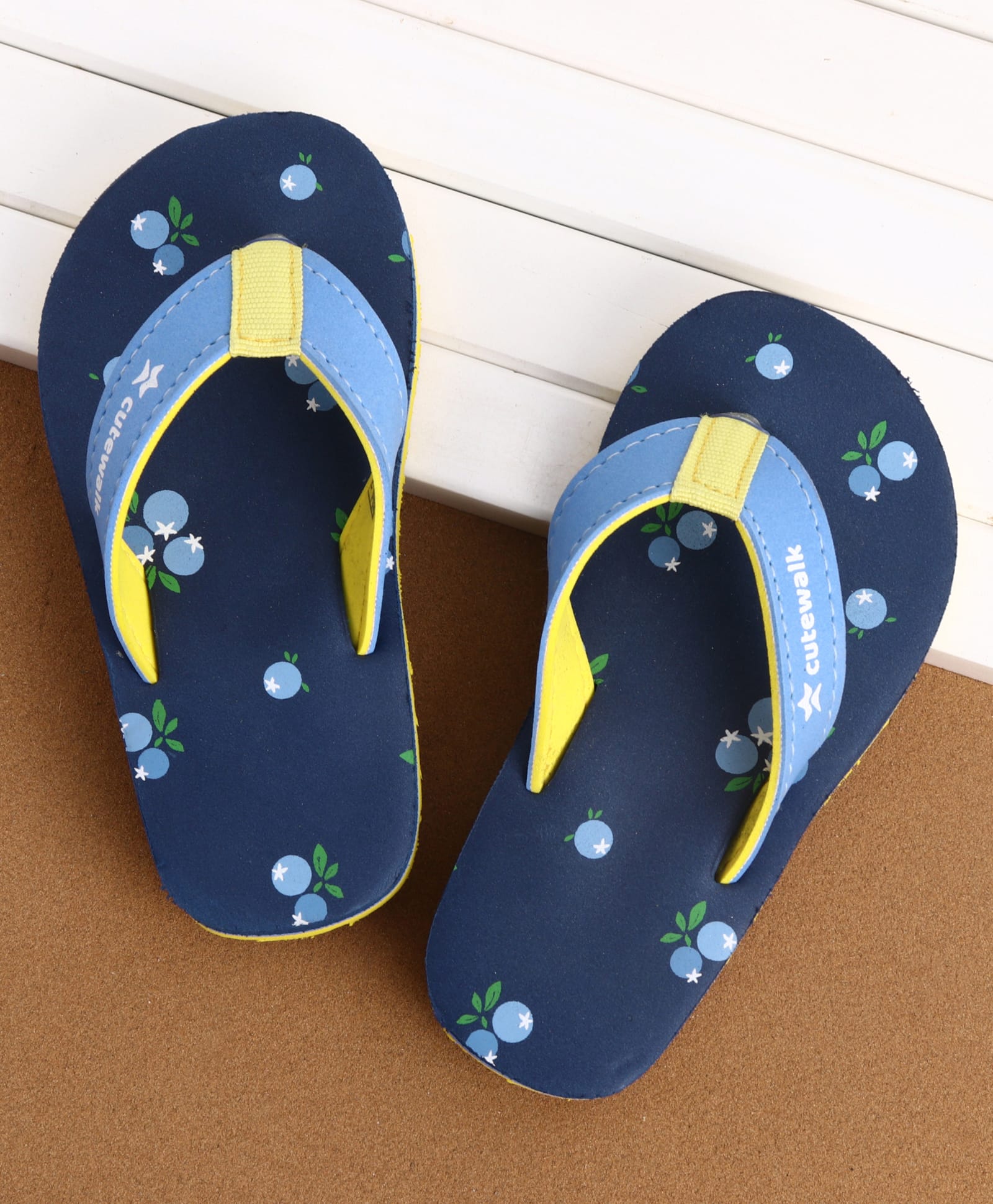 Cute Walk by Babyhug Slip On Cherry Printed Flip Flops - Navy Blue-picture-20