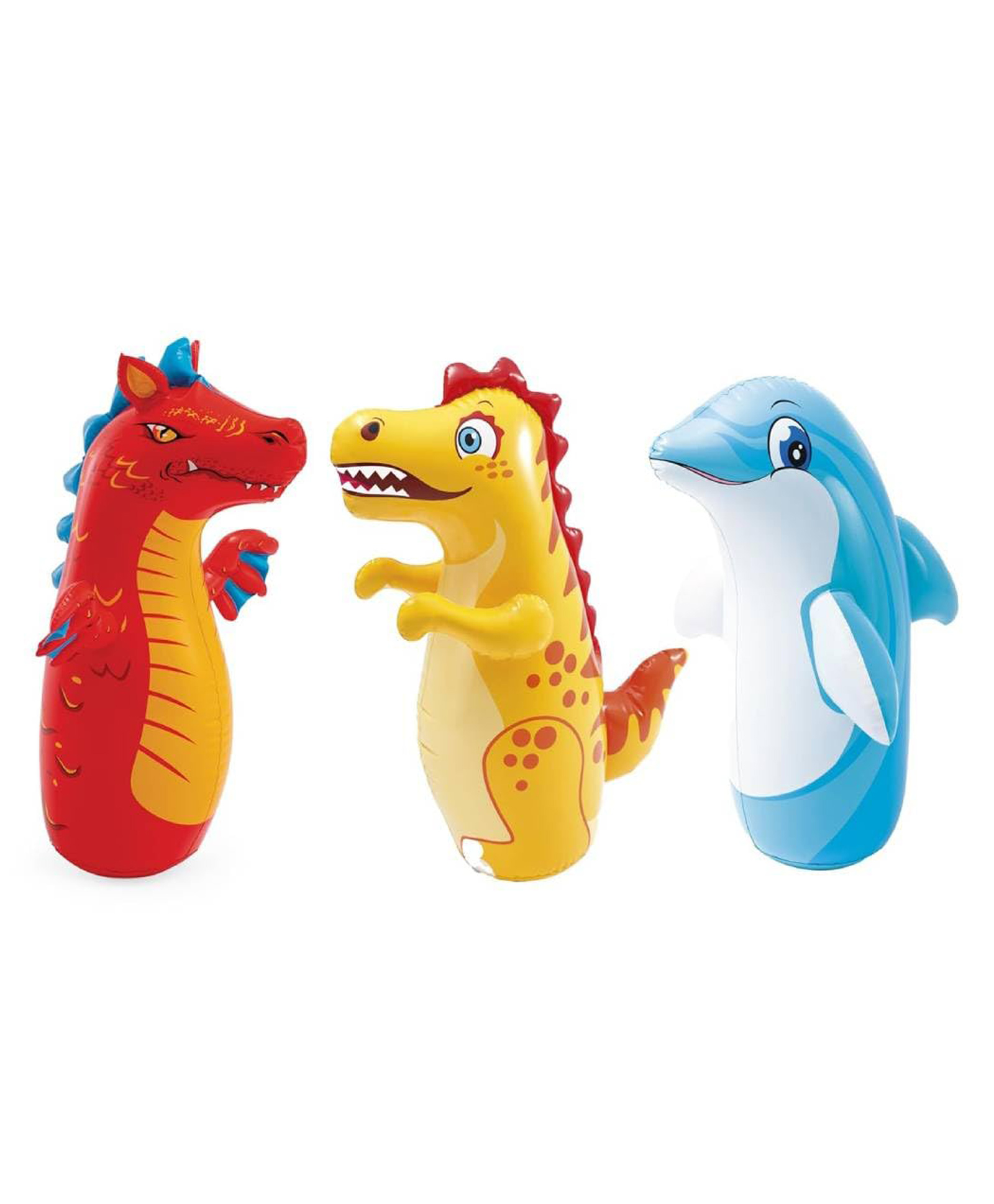Intex Inflatable Intex 3D Bop Bag inflatable punching Standing Animal Punching Bag Dragon, Dinosaur & Dolphin, Indoor Outdoor Fun Boxing Toy Pack of 1 Color & Design May Vary-picture-17