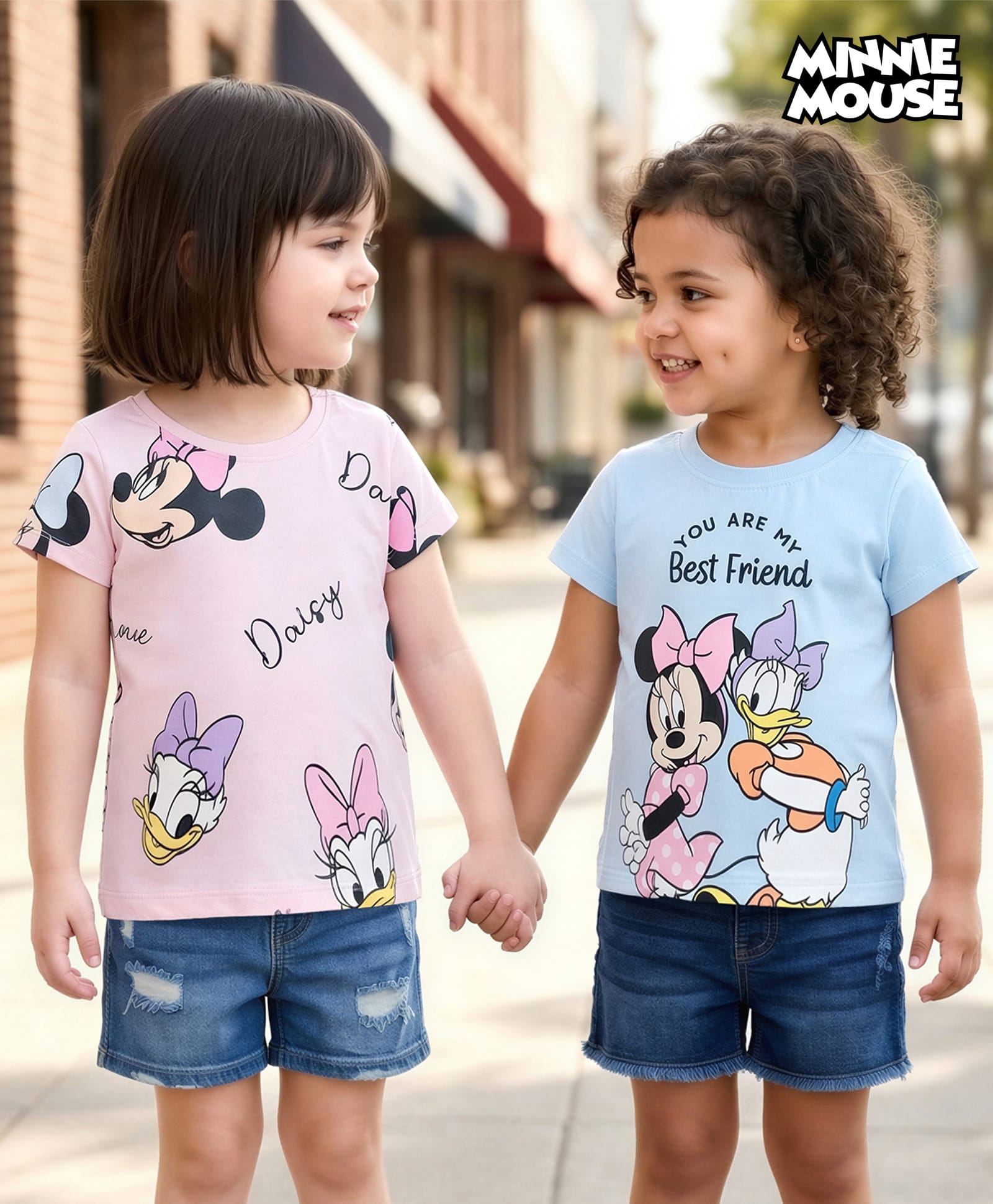 Babyhug Disney Cotton Knit T-Shirts Half Sleeve with Minnie and Friends Graphic Multi Color 3-6 Months Pack of 2-picture-20